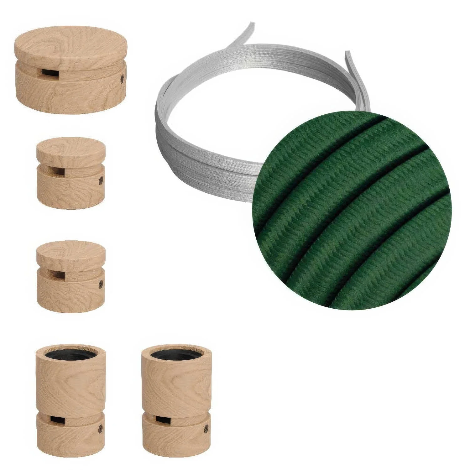 Filé Wiggle Kit System - with 3 m CM21 cable for string light and 5 indoor wooden components