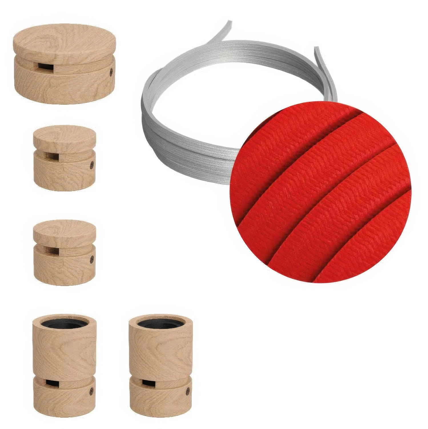 Filé Wiggle Kit System - with 3 m CM09 cable for string light and 5 wooden components for interiors