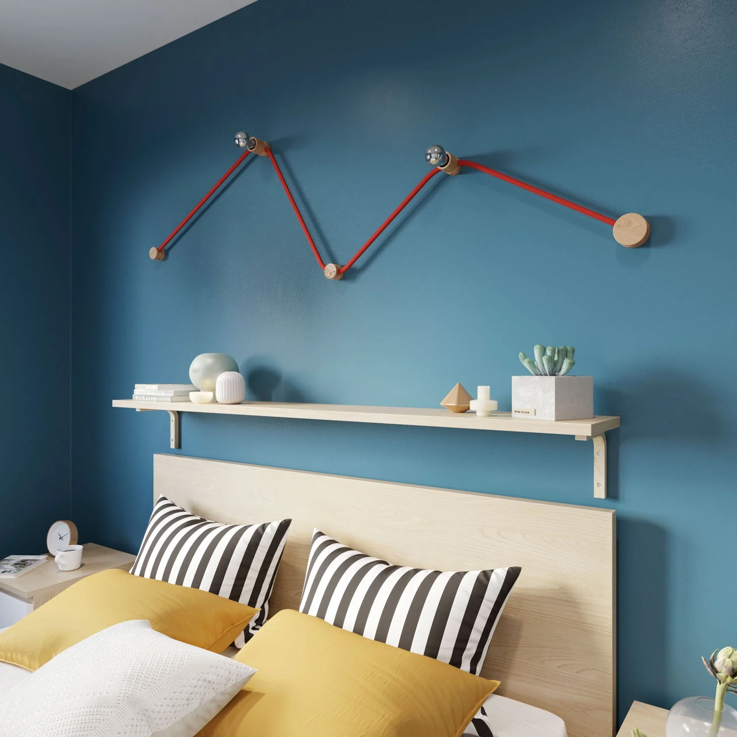 Filé Wiggle Kit System - with 3 m CM09 cable for string light and 5 wooden components for interiors - Image 2