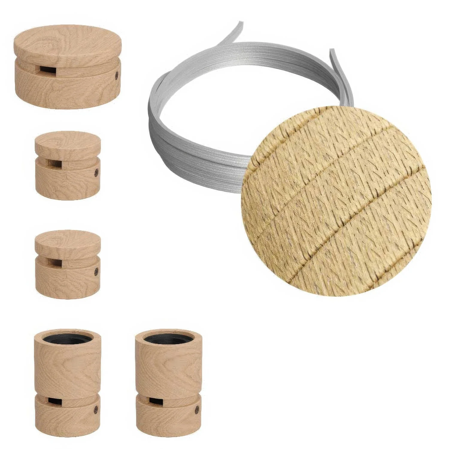 Filé Wiggle Kit system - with 3 m CN06 Cable for string light and 5 wooden components for interiors
