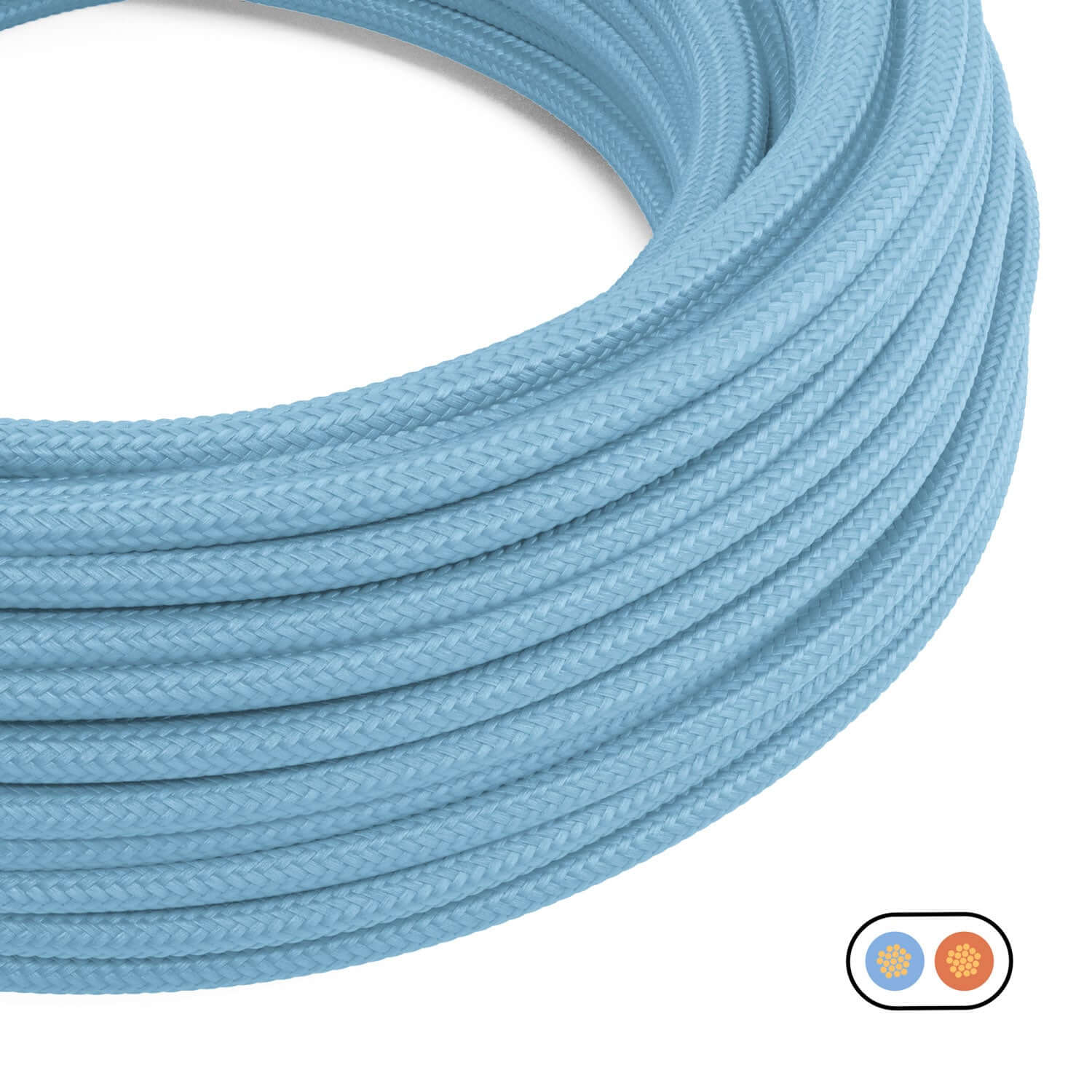 Baby Blue flat textile cable - PM17 - Image 2
