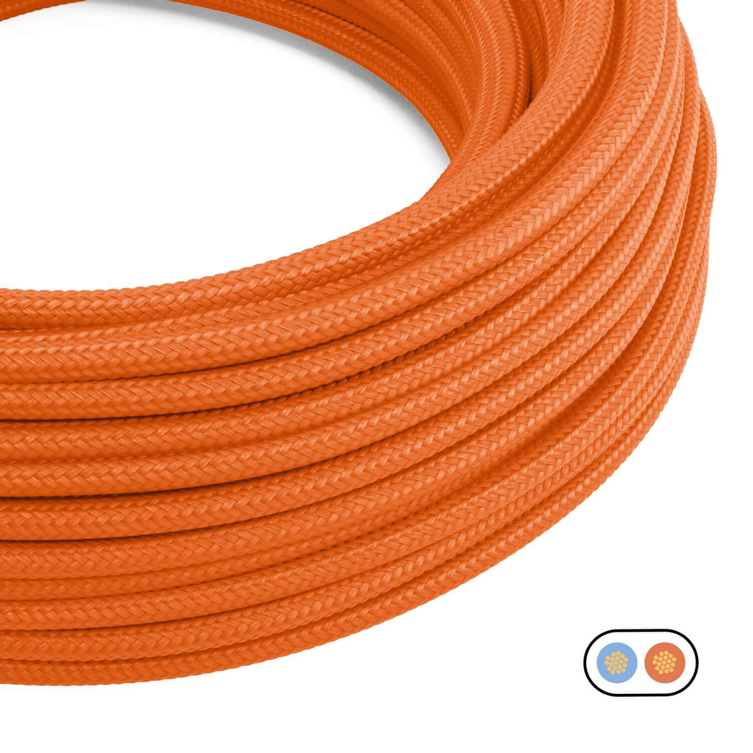 Flat textile cable for lighting in Flame Orange - PM15 - Image 2