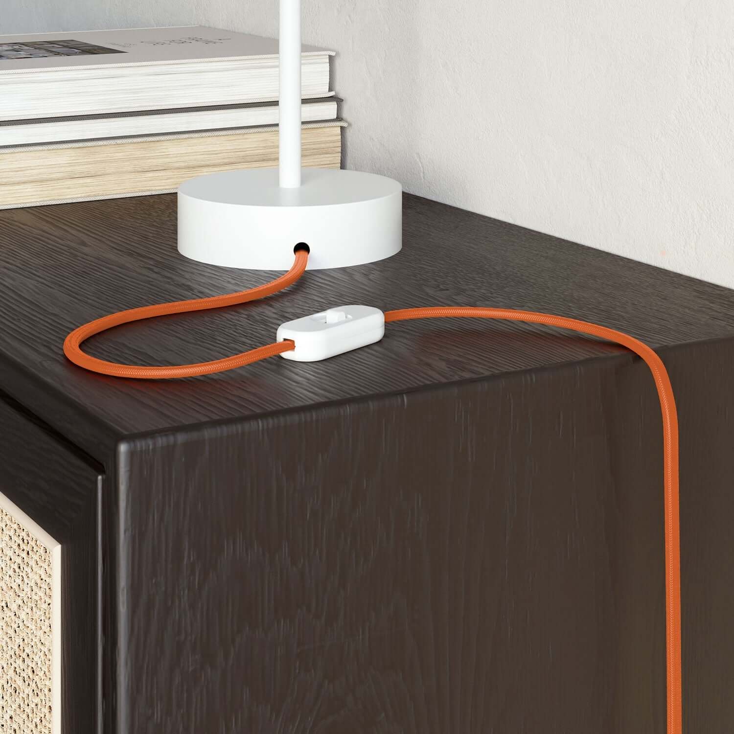 Flat textile cable for lighting in Flame Orange - PM15 - Image 3