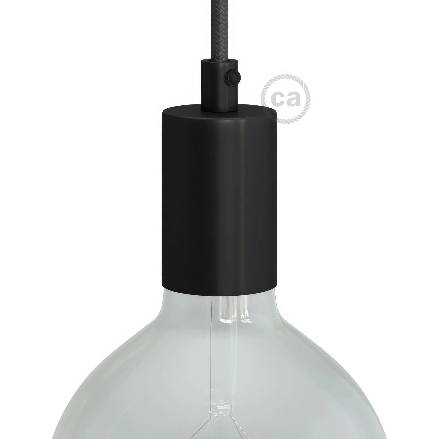 Flat Top Metal UL E26 light bulb socket kit - Black - Image 4