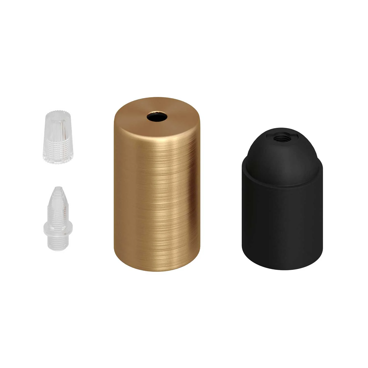 Flat Top Metal UL E26 light bulb socket kit – Brushed Bronze - Image 2