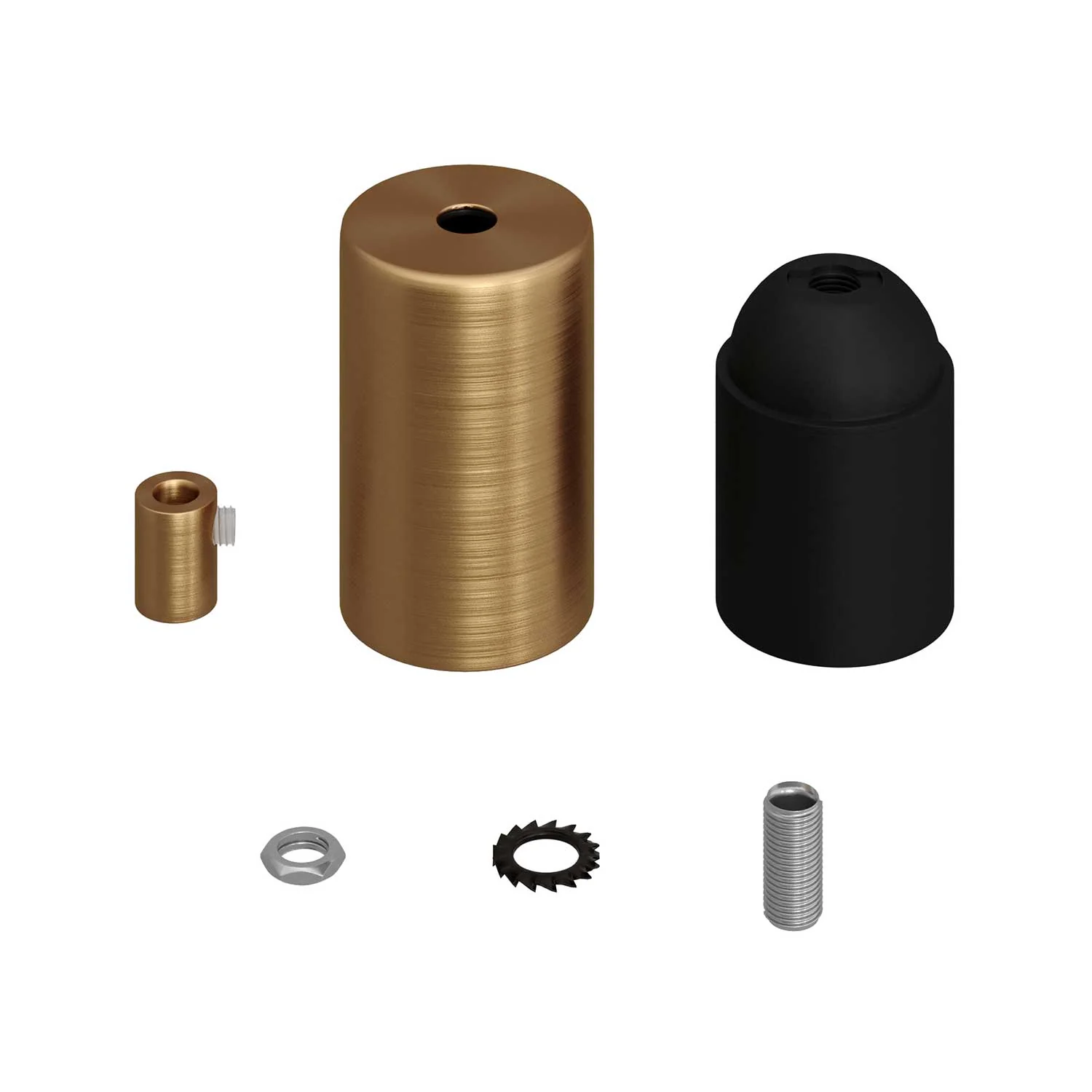 Flat Top Metal UL E26 light bulb socket kit – Brushed Bronze - Image 5