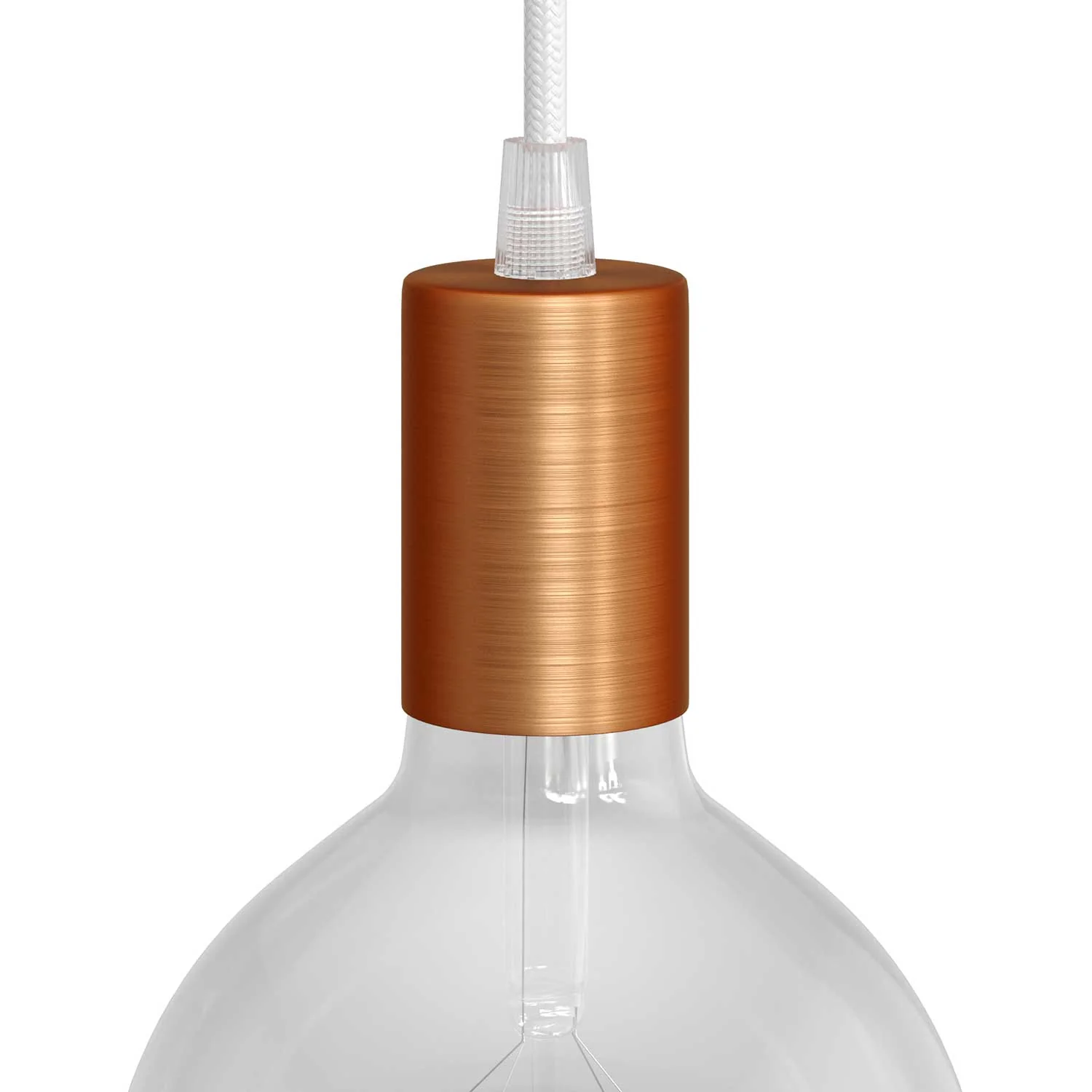 Flat Top Metal UL E26 light bulb socket kit – Brushed copper