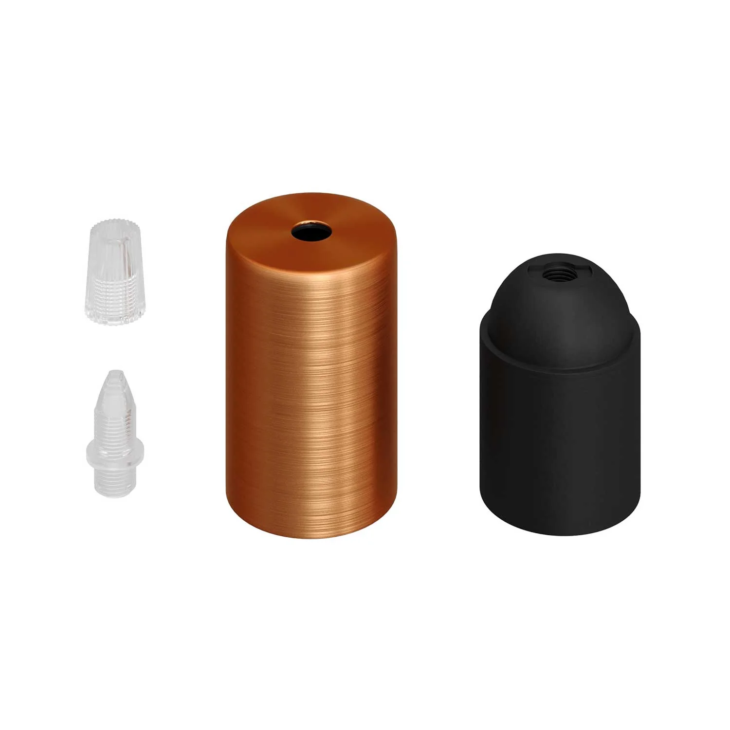 Flat Top Metal UL E26 light bulb socket kit – Brushed copper - Image 2