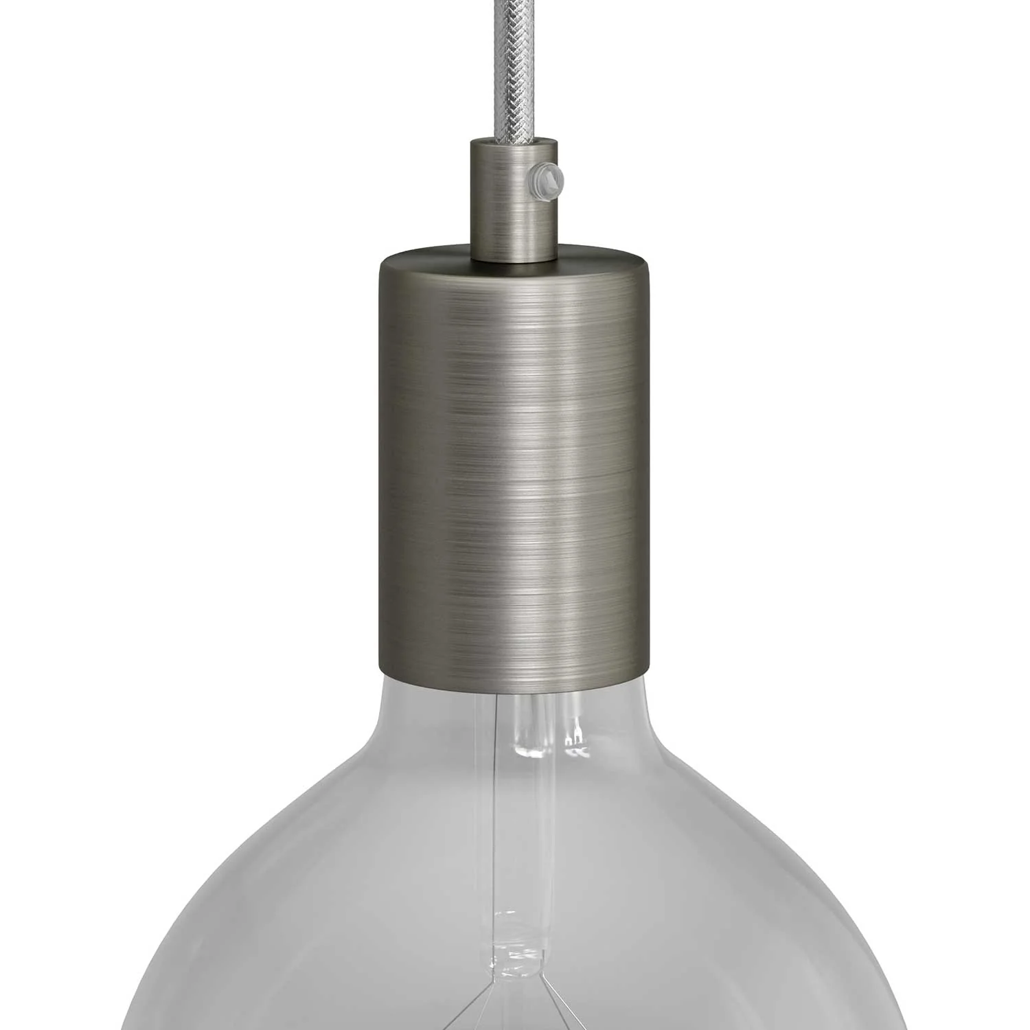 Flat Top Metal UL E26 Light Bulb Socket Kit - Brushed Titanium - Image 4