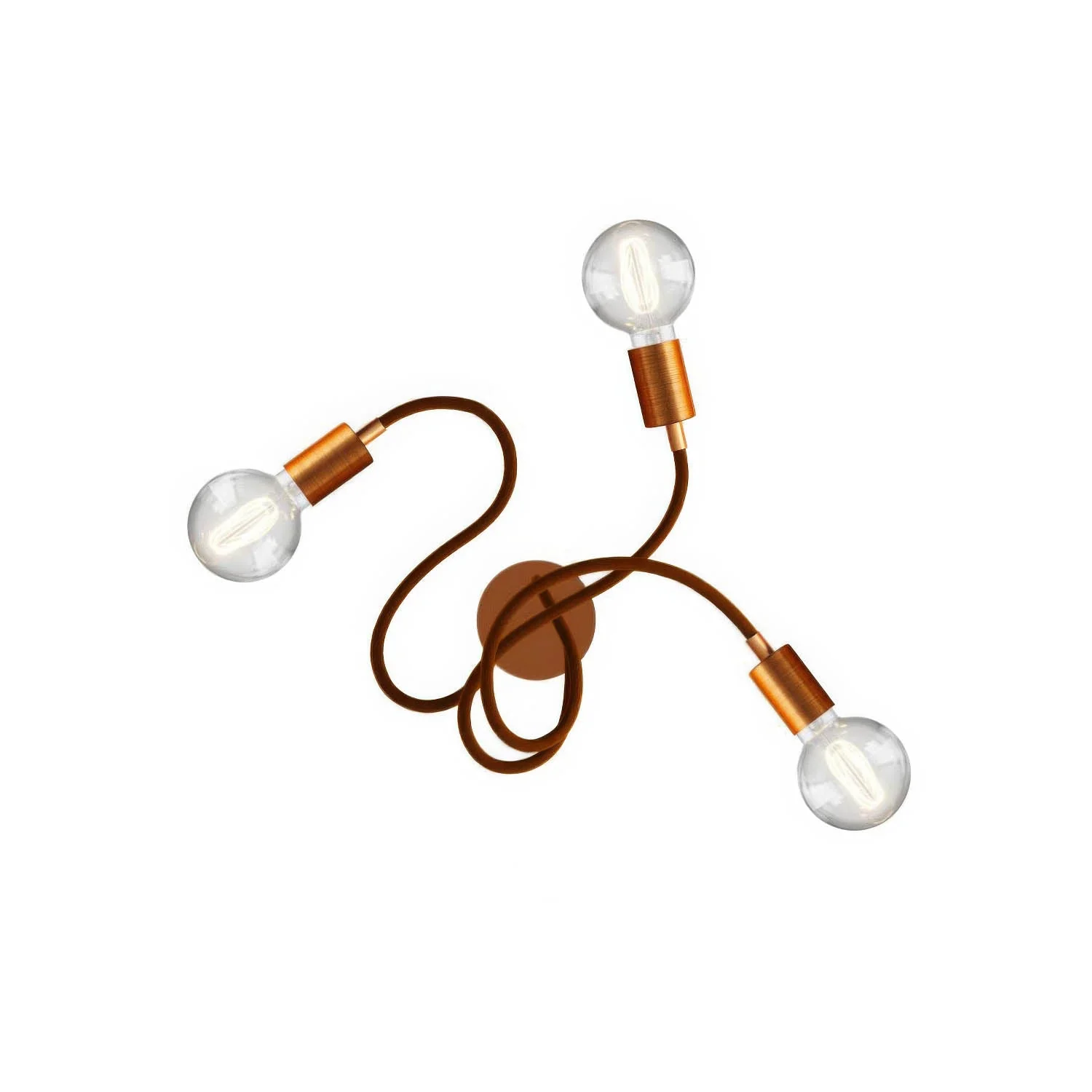 Flex 60 adjustable wall or ceiling lamp with diffused light and G95 LED light bulb - Satin copper