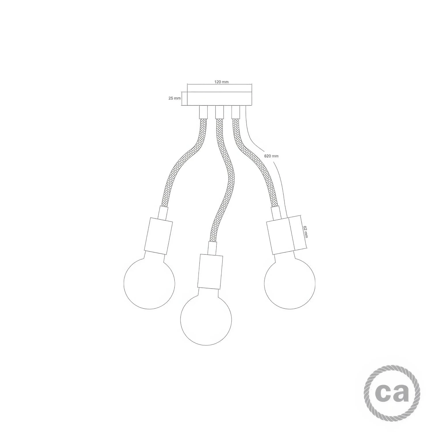 Flex 60 adjustable wall or ceiling lamp with diffused light and G95 LED light bulb - Satin copper - Image 4