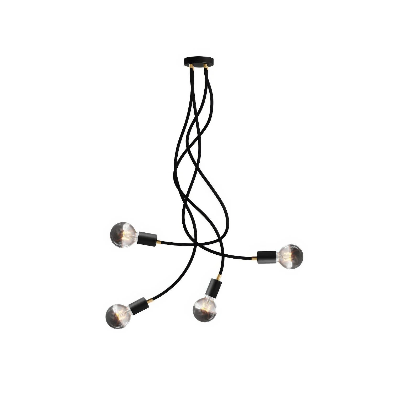 Flex 90 adjustable ceiling light with diffused light and G95 LED light bulb - Black