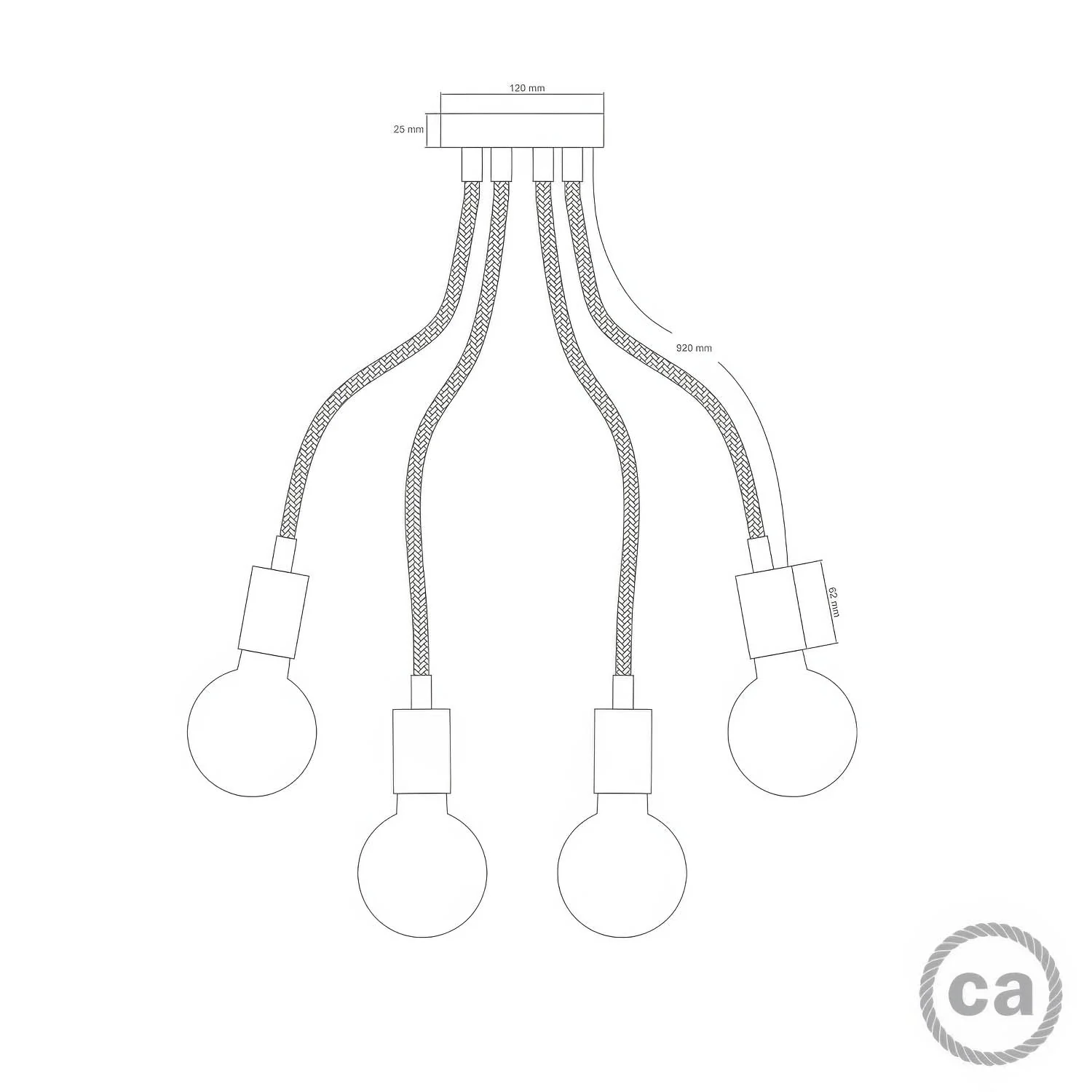 Flex 90 adjustable ceiling light with diffused light and G95 LED light bulb - Black - Image 4