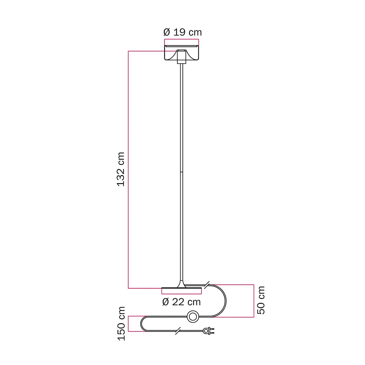 MAG-Y floor lamp with round metal base and transparent Ghost light bulb - Matt white - Image 4