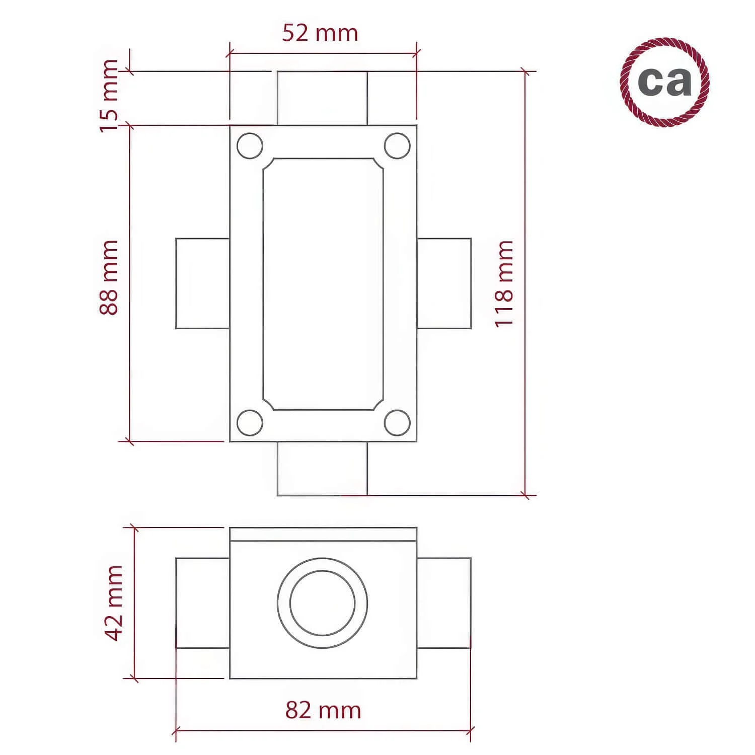 Four-way X-shaped junction for Creative-Tube, aluminium body - Image 3