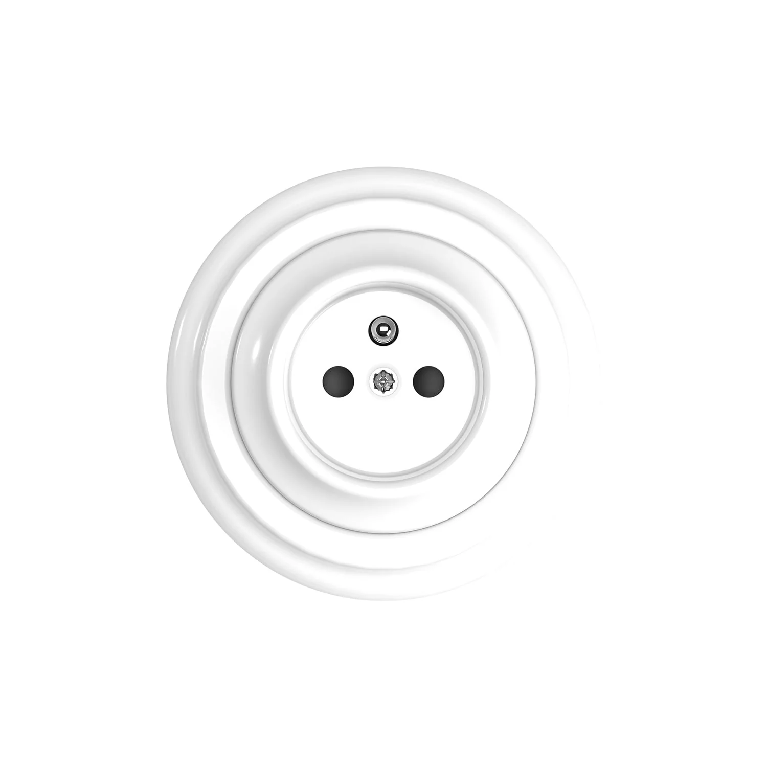 French type wall socket kit with porcelain base - White - Image 2