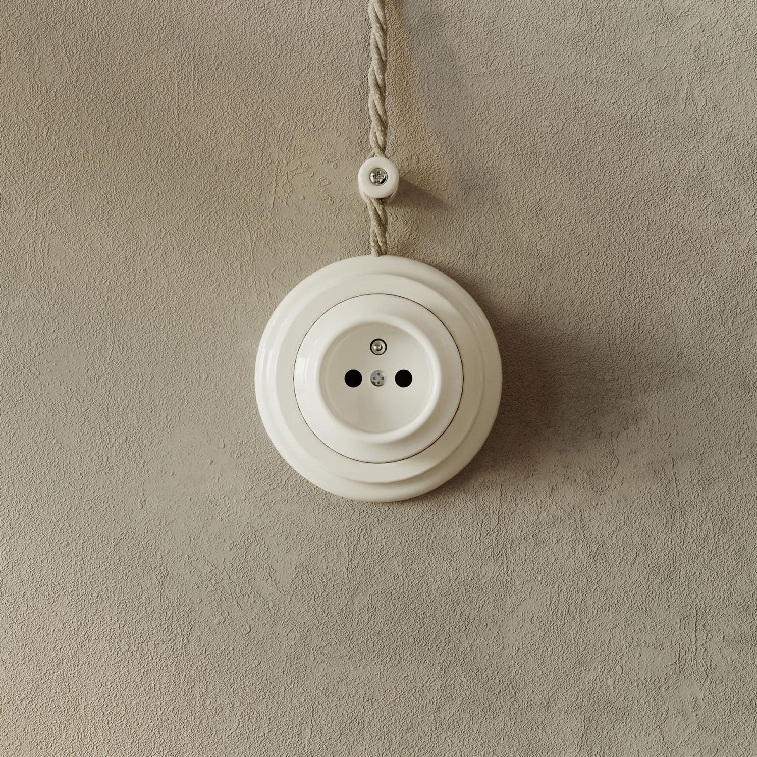 French type wall socket kit with porcelain base - White - Image 4