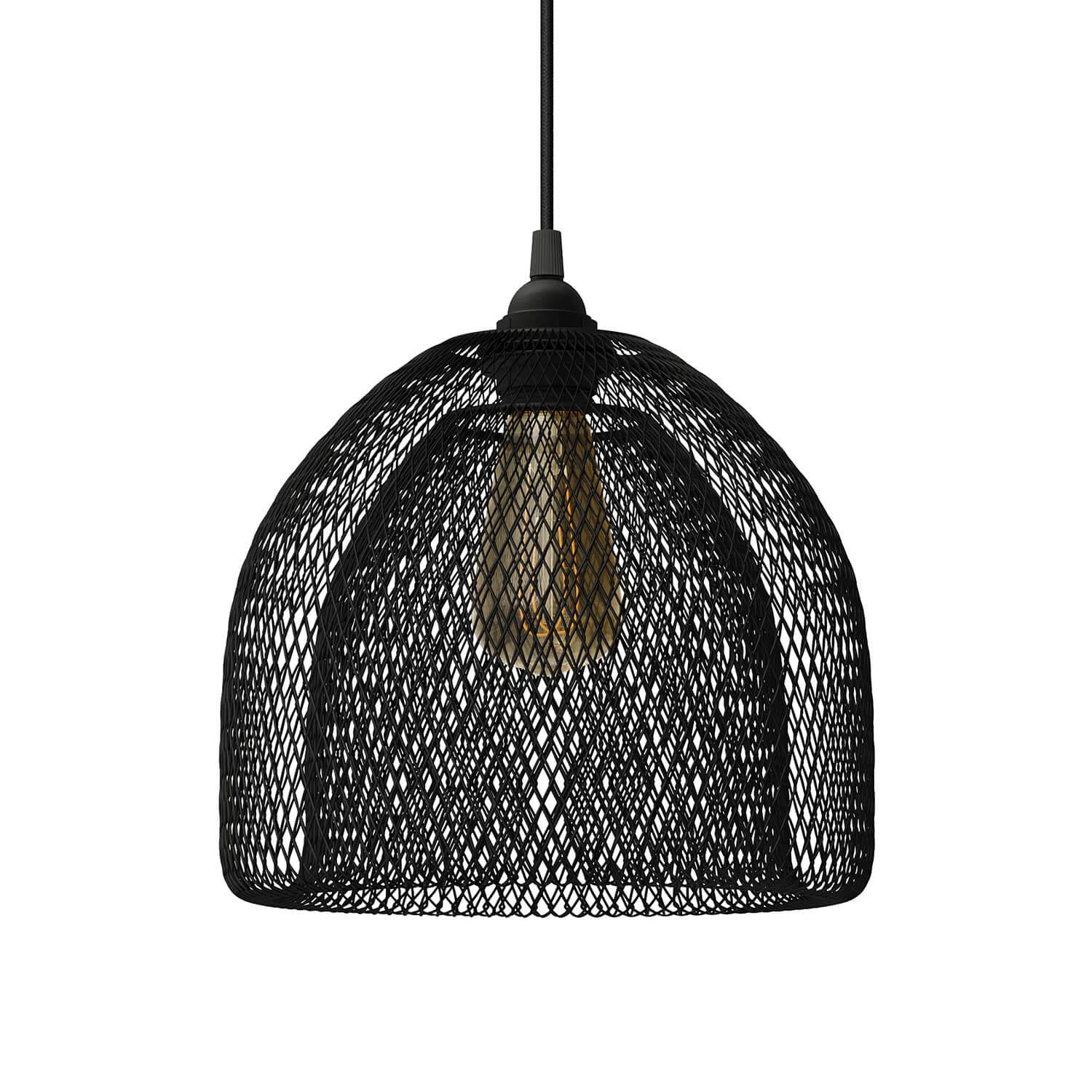 GhostBell XL metal lampshade cage with E27 fitting - Black