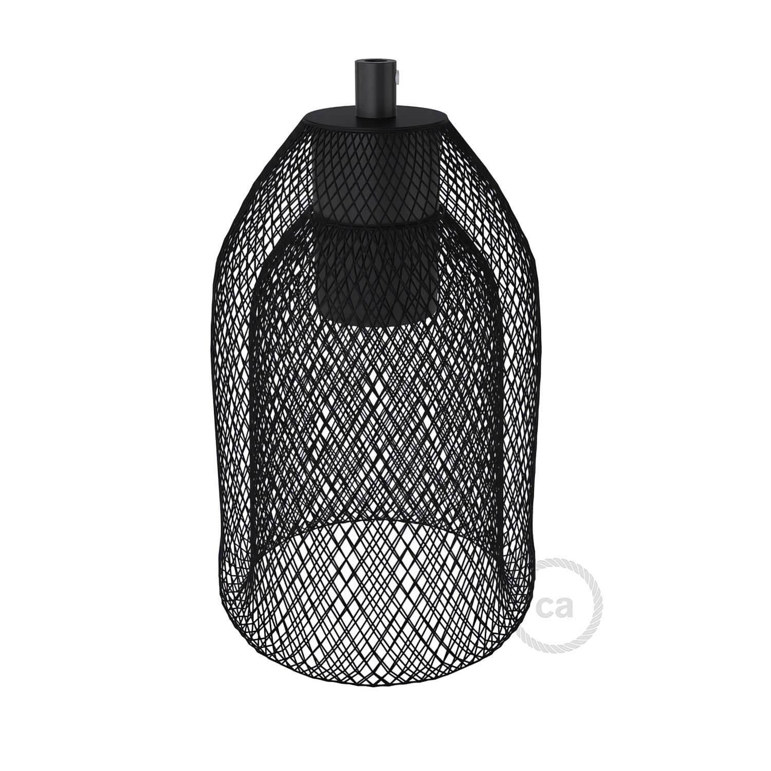 GhostBell lampshade cage in metal with E27 lamp holder kit - Black - Image 3