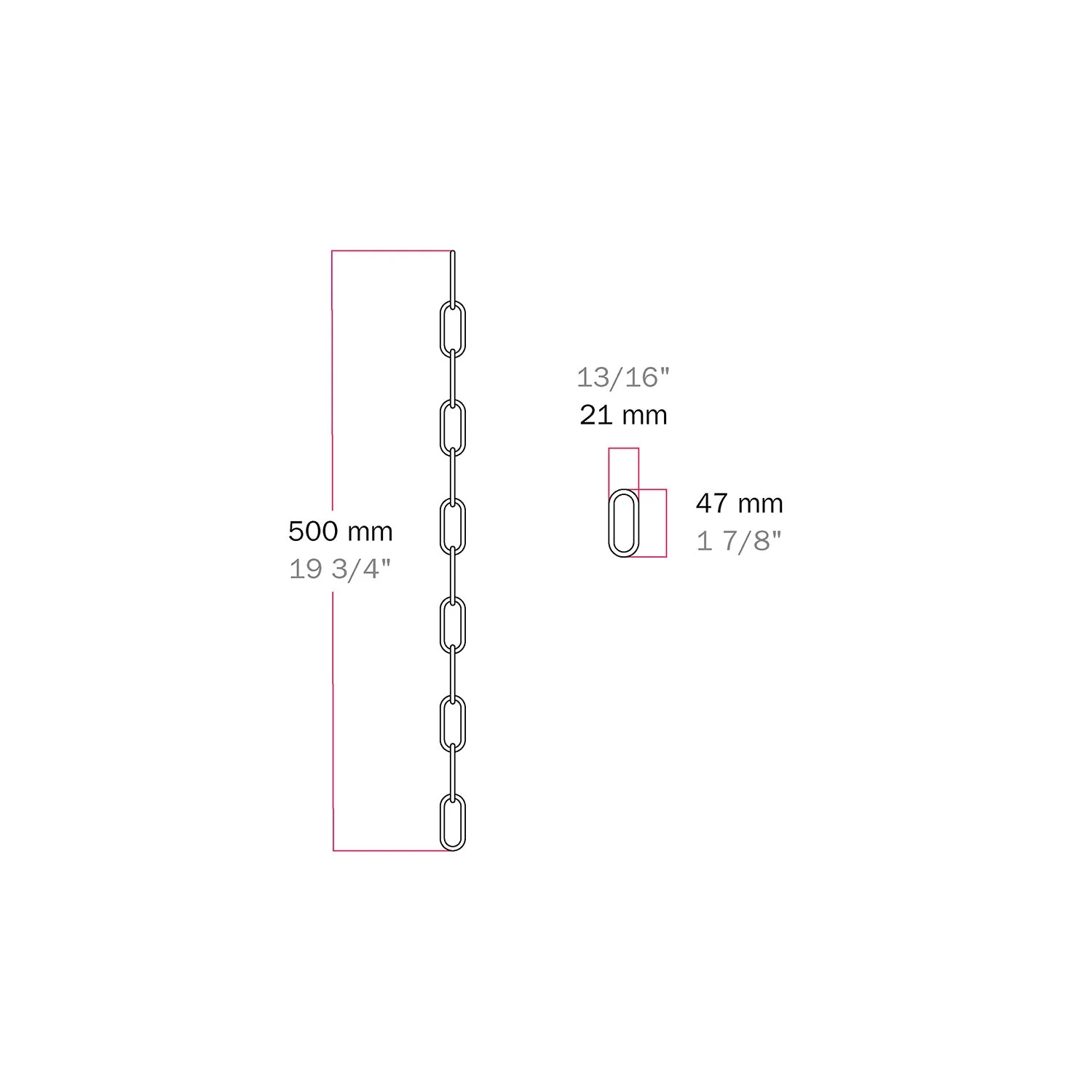 Genovese iron chain for chandeliers and suspensions - Length 50 cm - Image 4