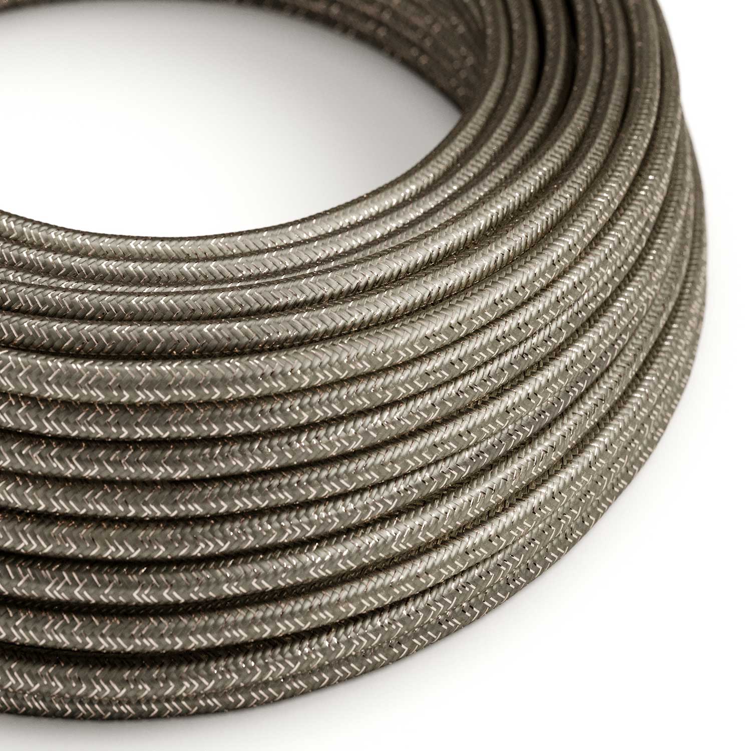 Glossy glittery Grey textile cable - The Original Creative Cables, to enhance your lights - RL03
