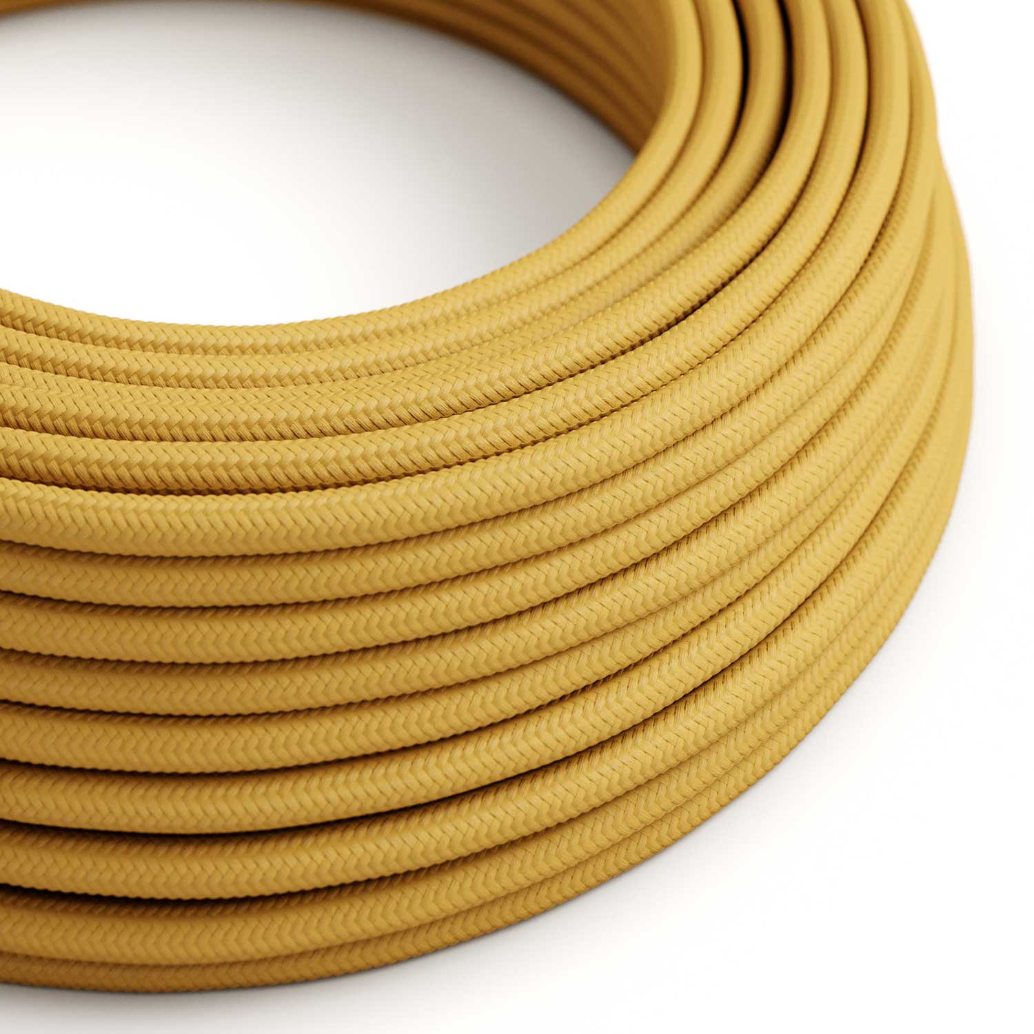 Glossy Mustard Yellow textile cable - The Original Creative-Cables - RM25 round 2x0.75mm / 3x0.75mm