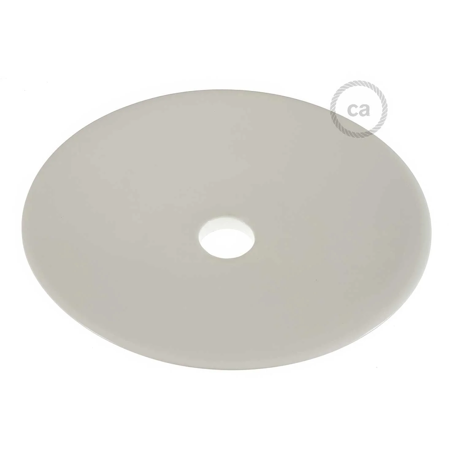 Flat ceramic lampshade for pendant - Made in Italy - Glossy white - Image 4
