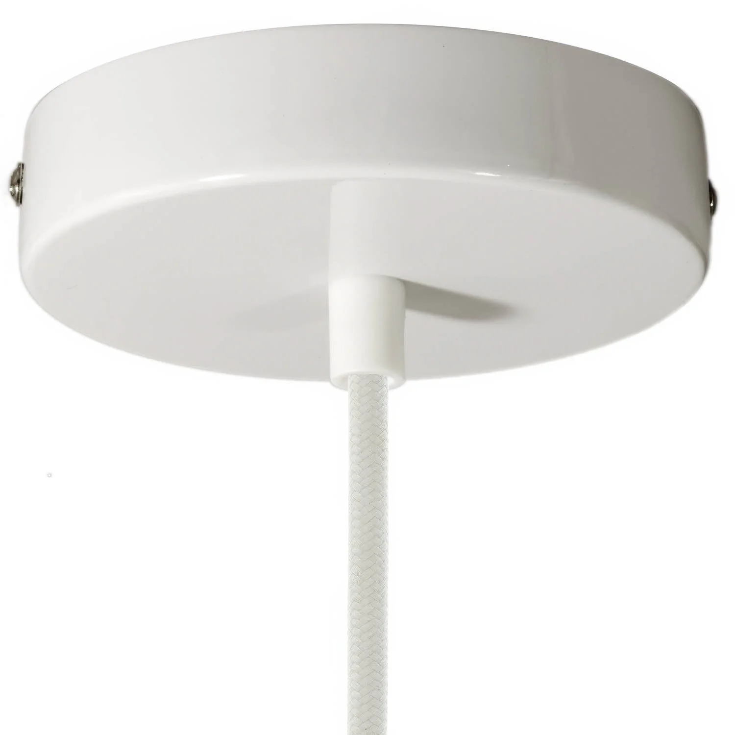 Glossy white metal cylindrical ceiling rose kit - Image 6