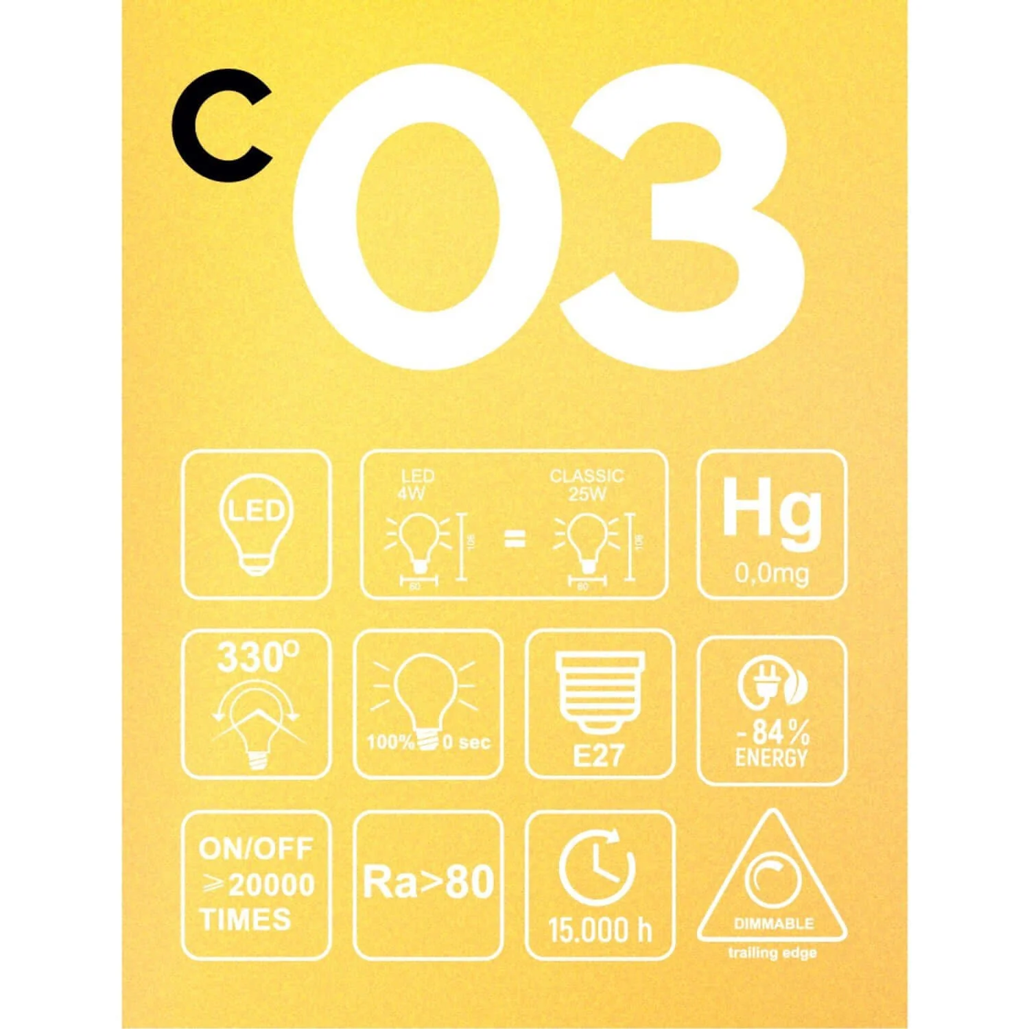 LED Light bulb Gold Carbon Line spiral filament Drop A60 4W 250Lm E27 1800K Dimmable - C03 - Image 5