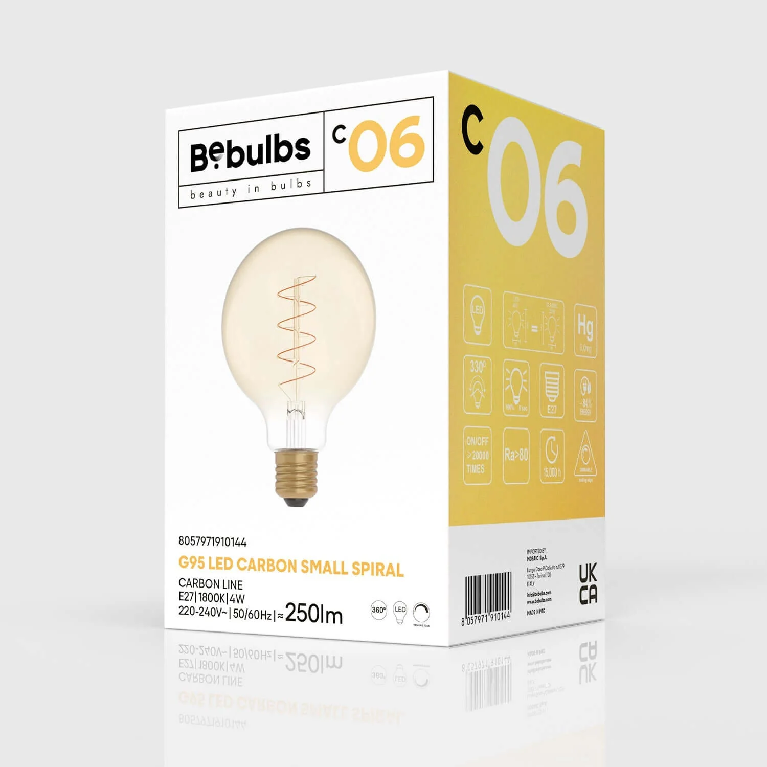 LED Light bulb Gold Carbon Line spiral filament Globe G95 4W 250Lm E27 1800K Dimmable - C06 - Image 4