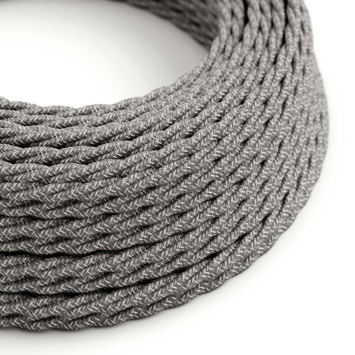 Gray Linen covered twisted electric cable - TN02