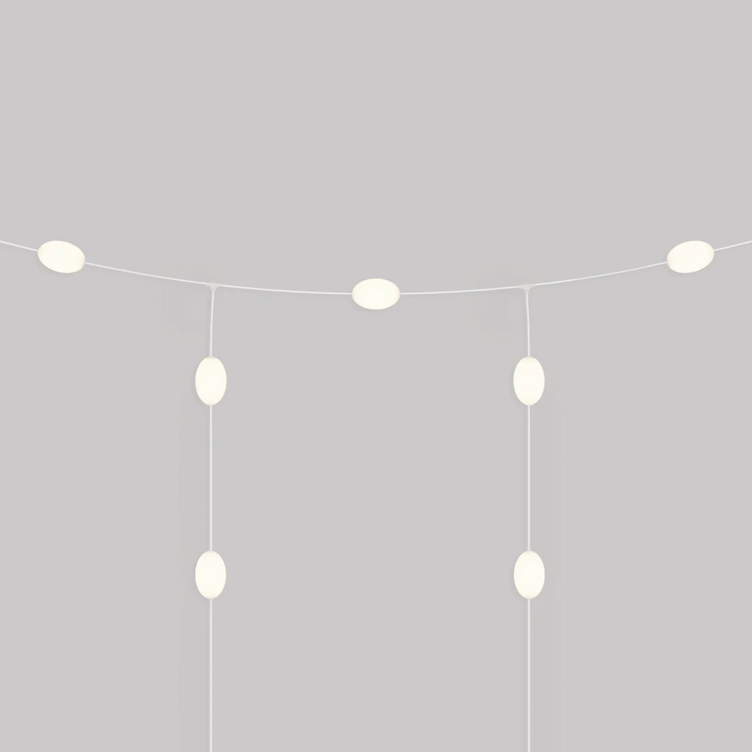 Grid string light with 7 outdoor light points IP67 Sand white - Marina GRID