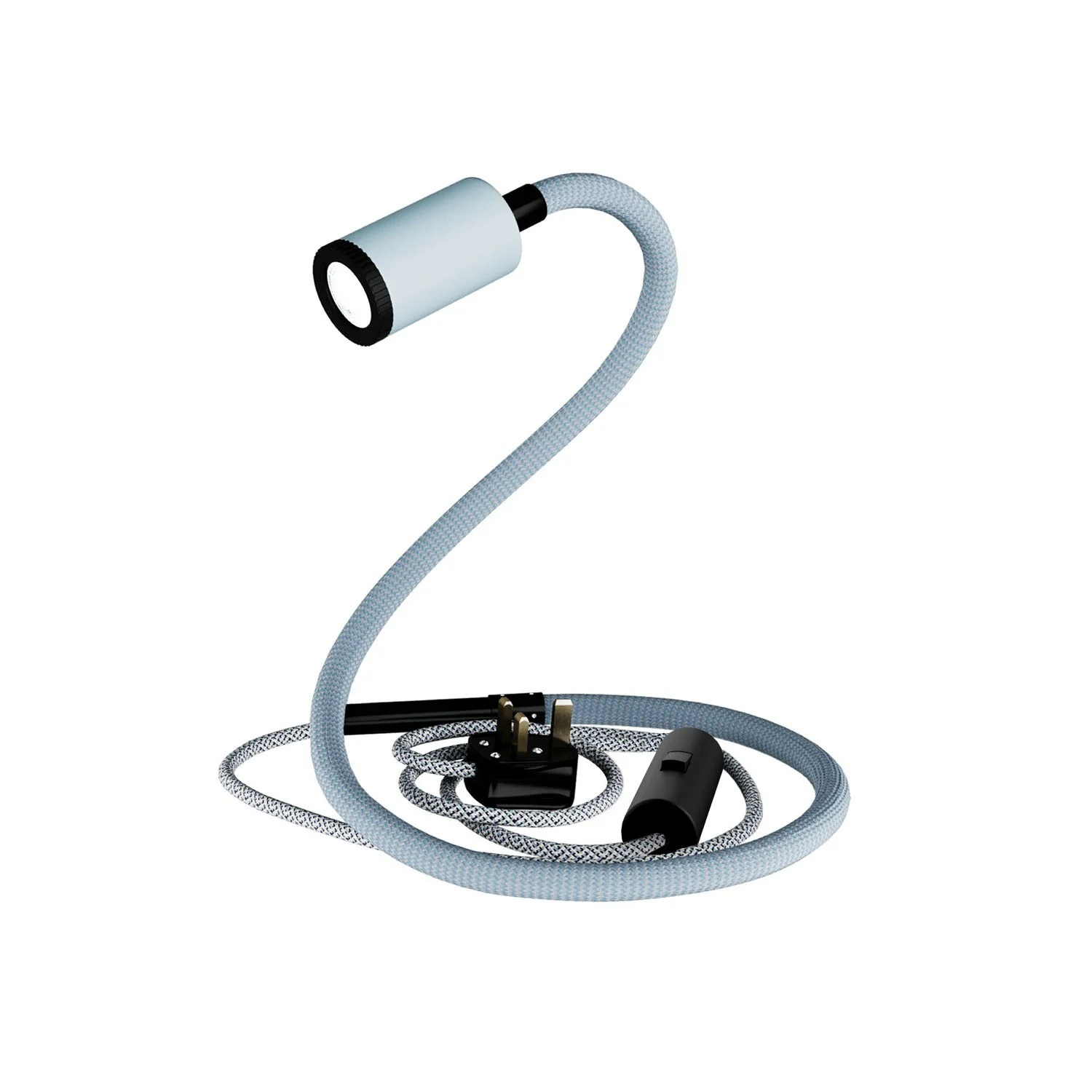 GU1d-one Pastel Adjustable lamp without base with mini LED spotlight and UK plug - Powder blue