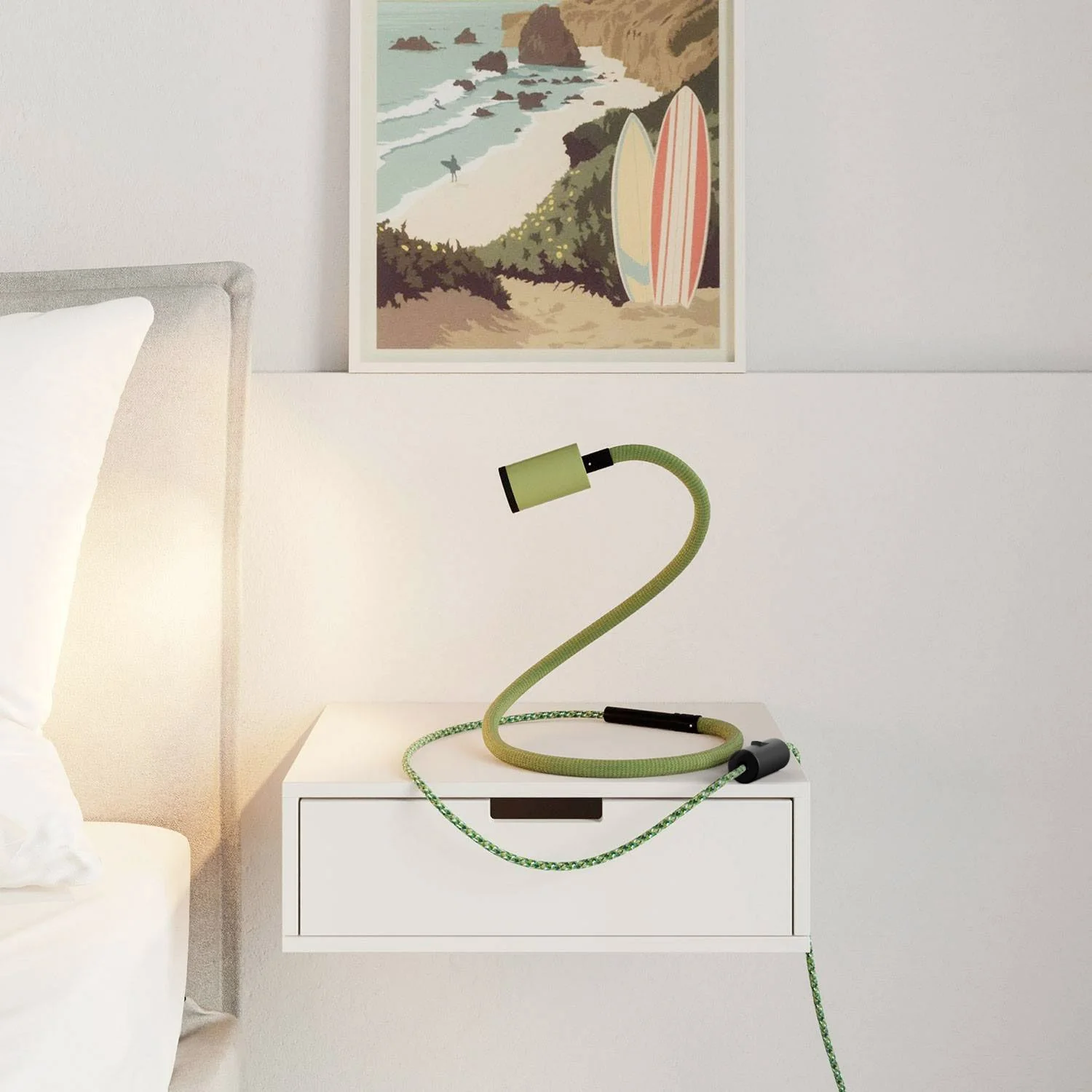 GU1d-one Pastel Adjustable lamp without base with mini LED spotlight – Meadow green - Image 2