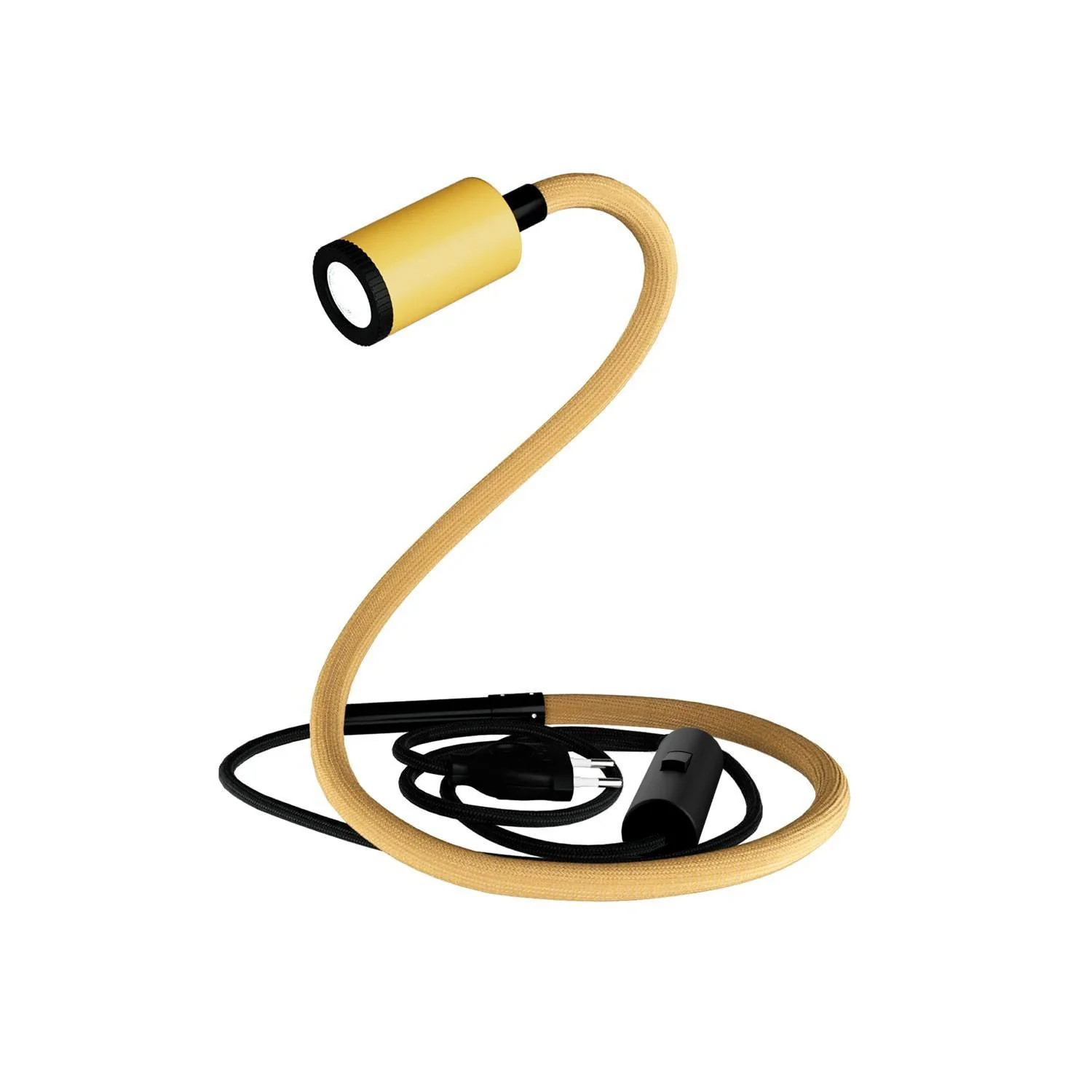 GU1d-one Pastel Adjustable lamp without base with mini LED spotlight – Mustard