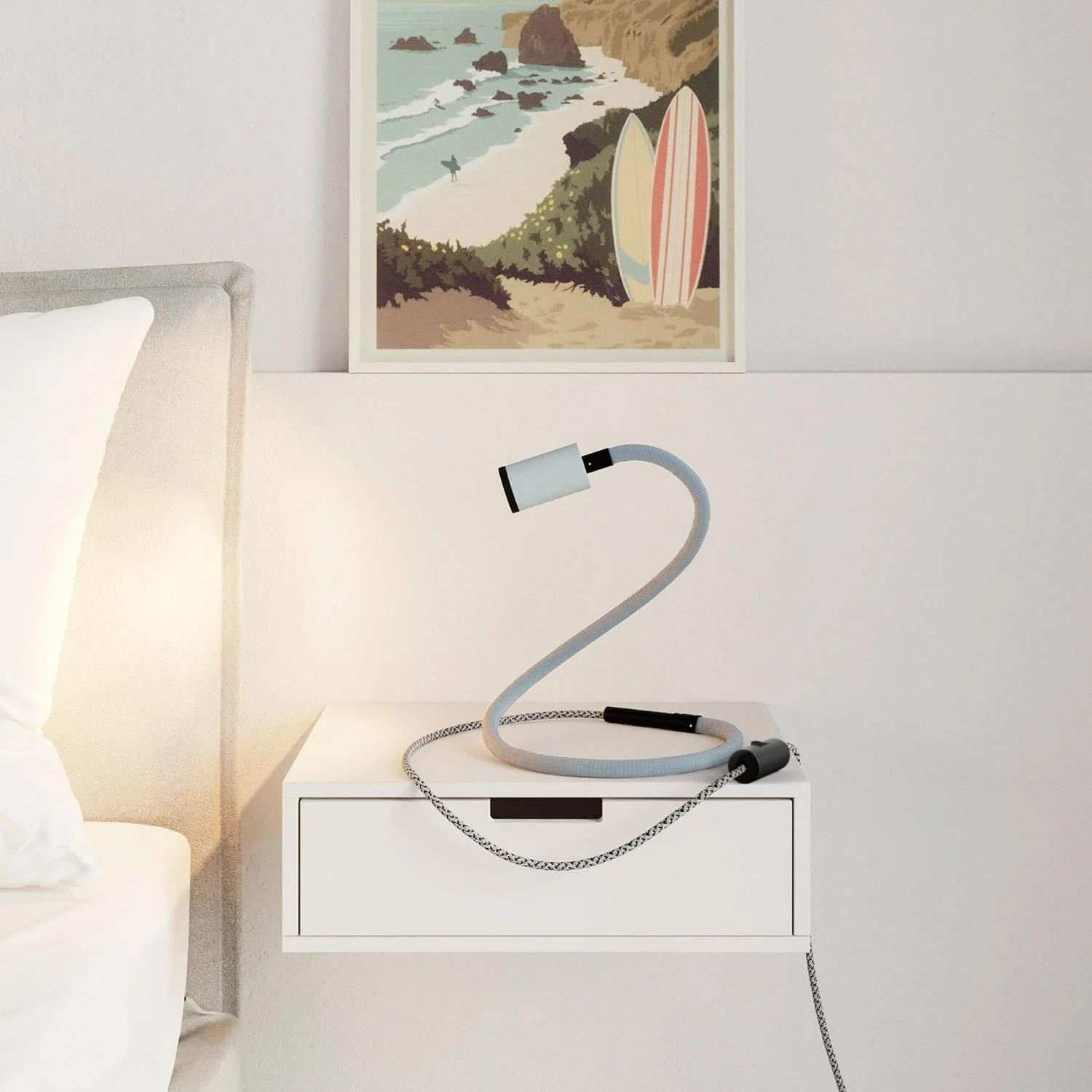 GU1d-one Pastel Adjustable lamp without base with mini LED spotlight - Powder blue - Image 2