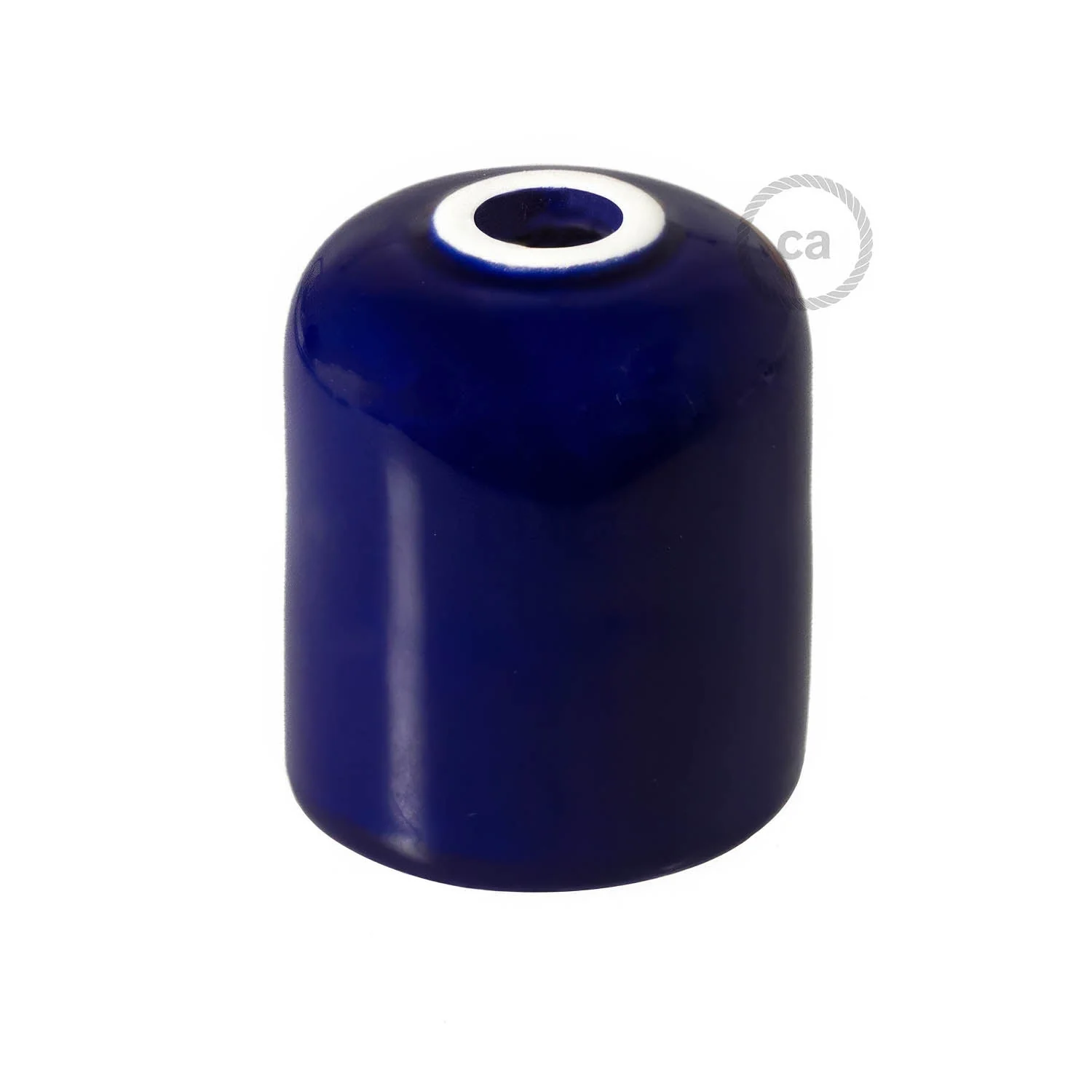 Handmade Ceramic E26 light bulb socket kit - Blue - Image 3