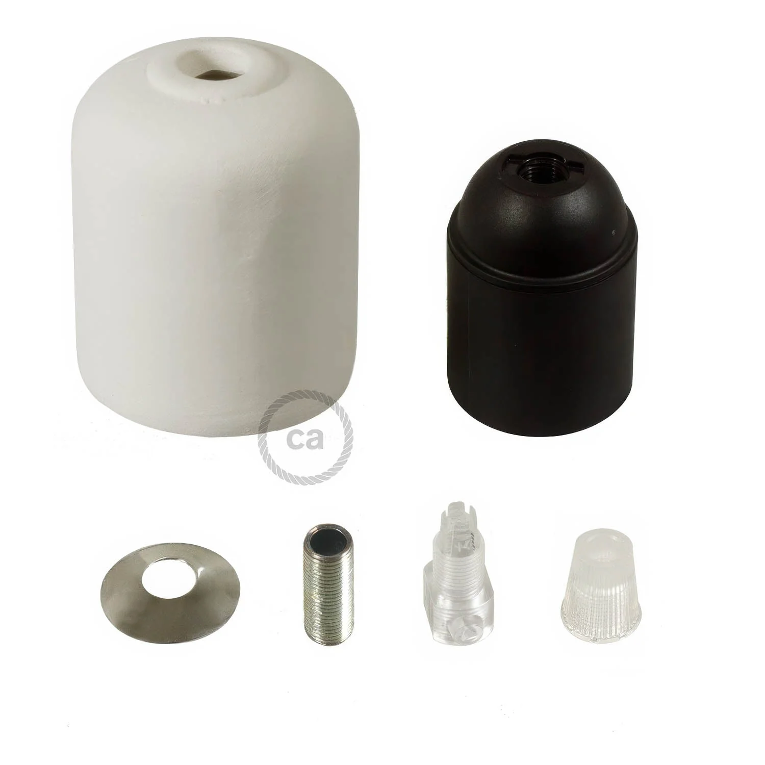 Handmade Ceramic E26 light bulb socket kit - Cookie - Image 2