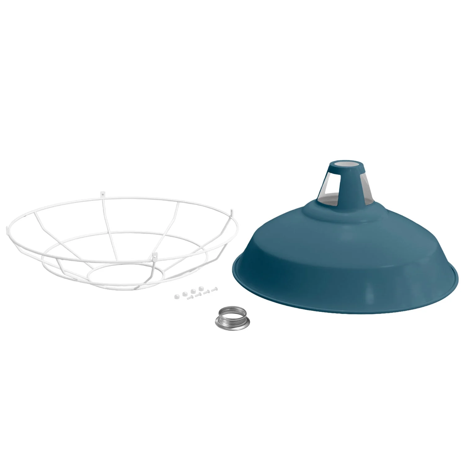 Harbour lampshade with metal cage - Petrol blue - Image 2
