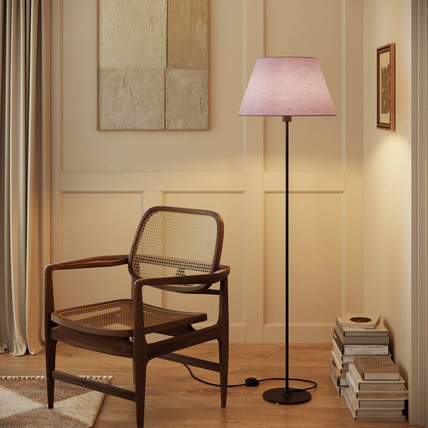 Lampshade Empire L for table lamp or wall light with E27 fitting - Made in Italy - Lilac Teletta - Image 2