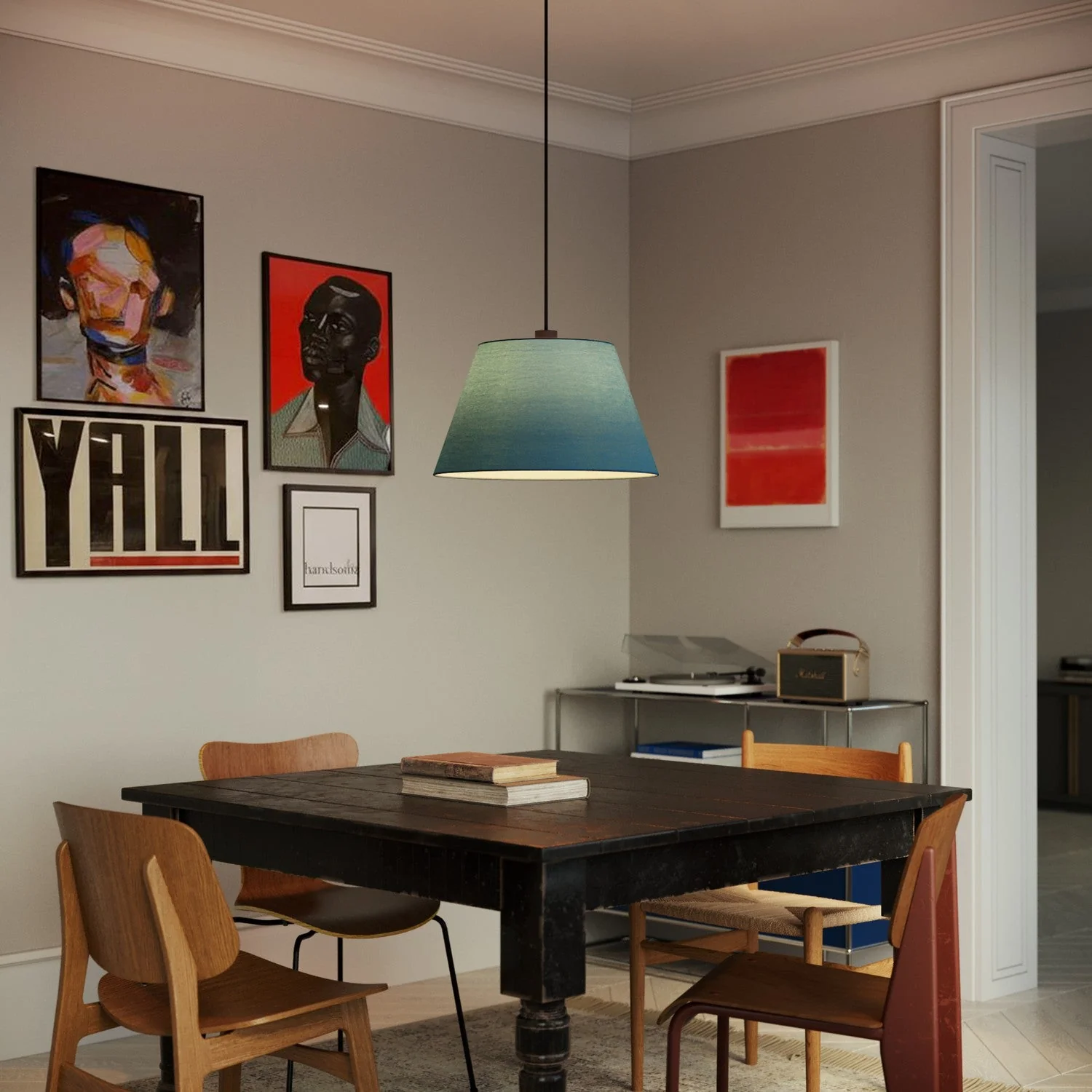 Impero Lampshade L for pendant with E27 fitting - Made in Italy - Teletta Verde Dubbio - Image 2