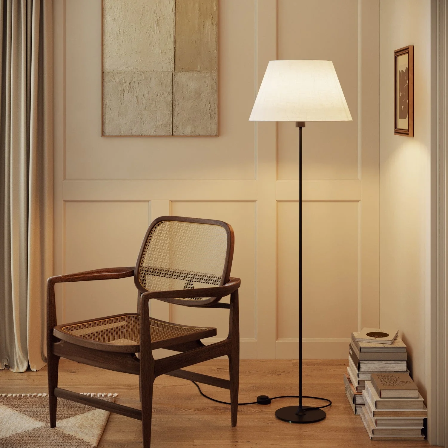 Impero L Lampshade for table lamp or wall sconce with E27 fitting - Made in Italy - Raw Linen - Image 2