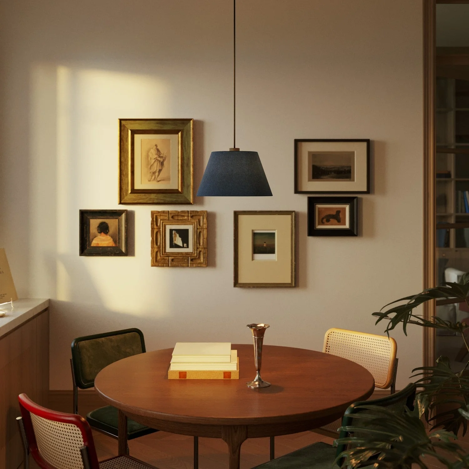 Impero M lampshade for pendant with E27 fitting - Made in Italy - Blue Wool - Image 2