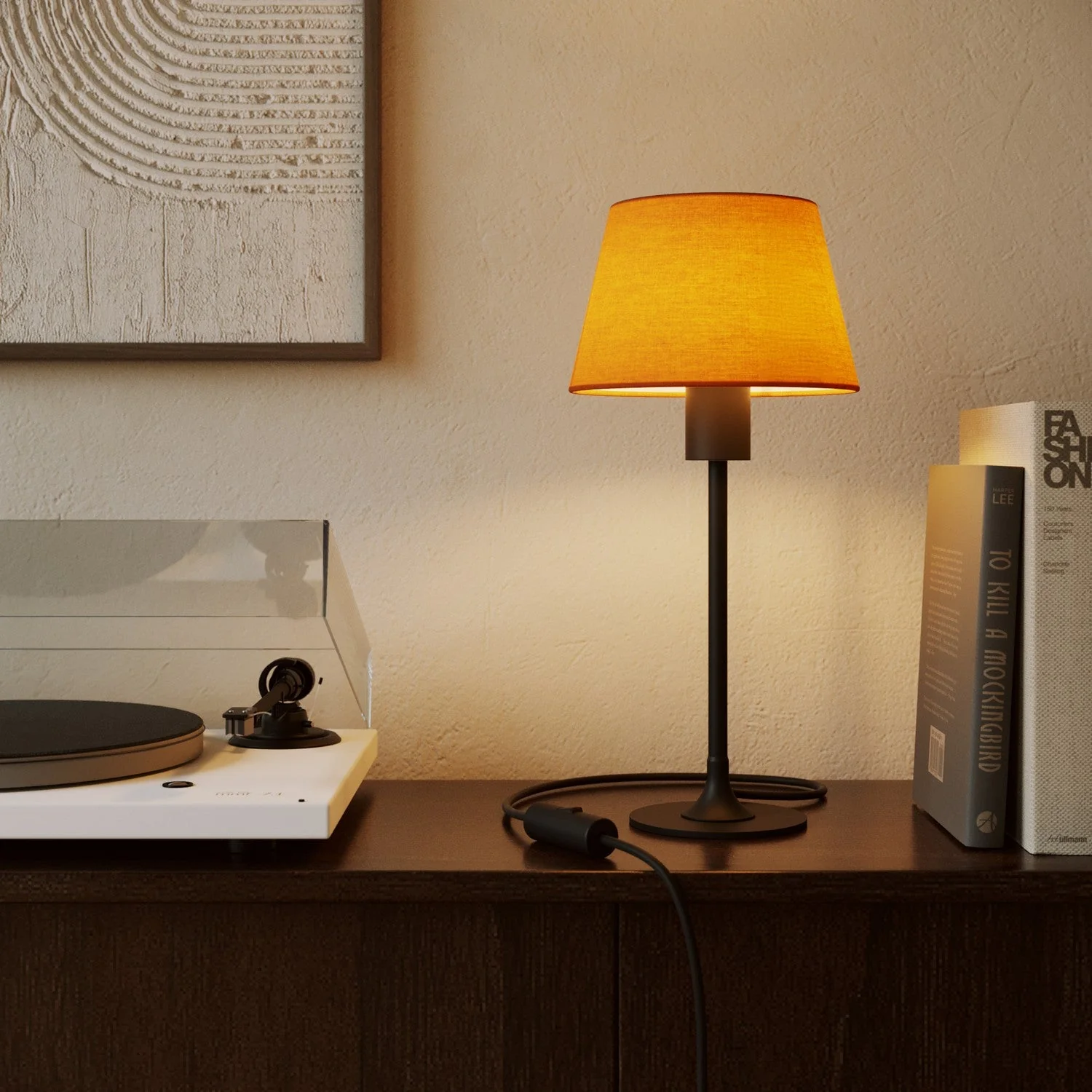 Impero Lampshade S with E27 fitting for table lamp or wall lamp - Made in Italy - Teletta Mandarin - Image 2