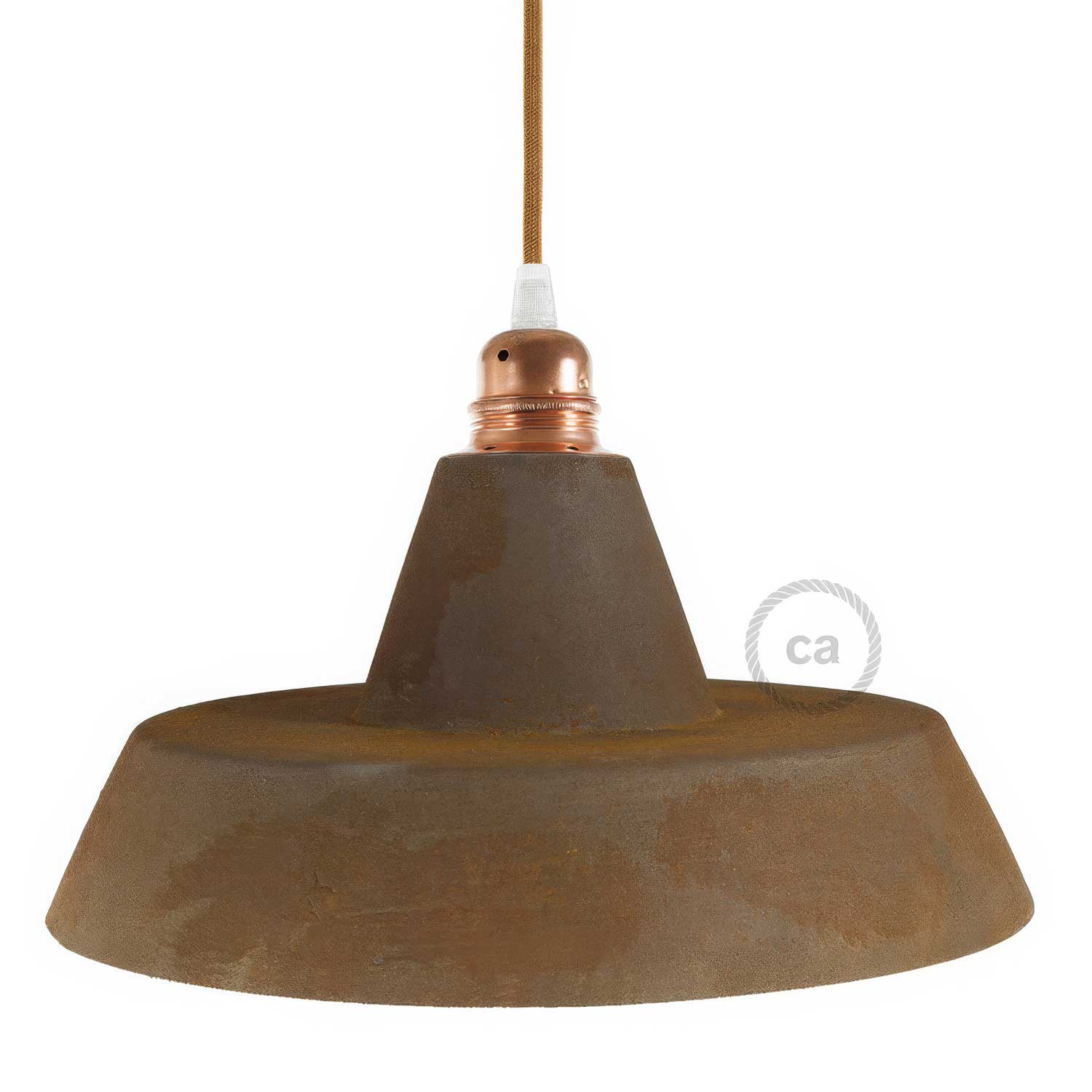 Industrial ceramic lampshade for pendant - Made in Italy - Corten effect