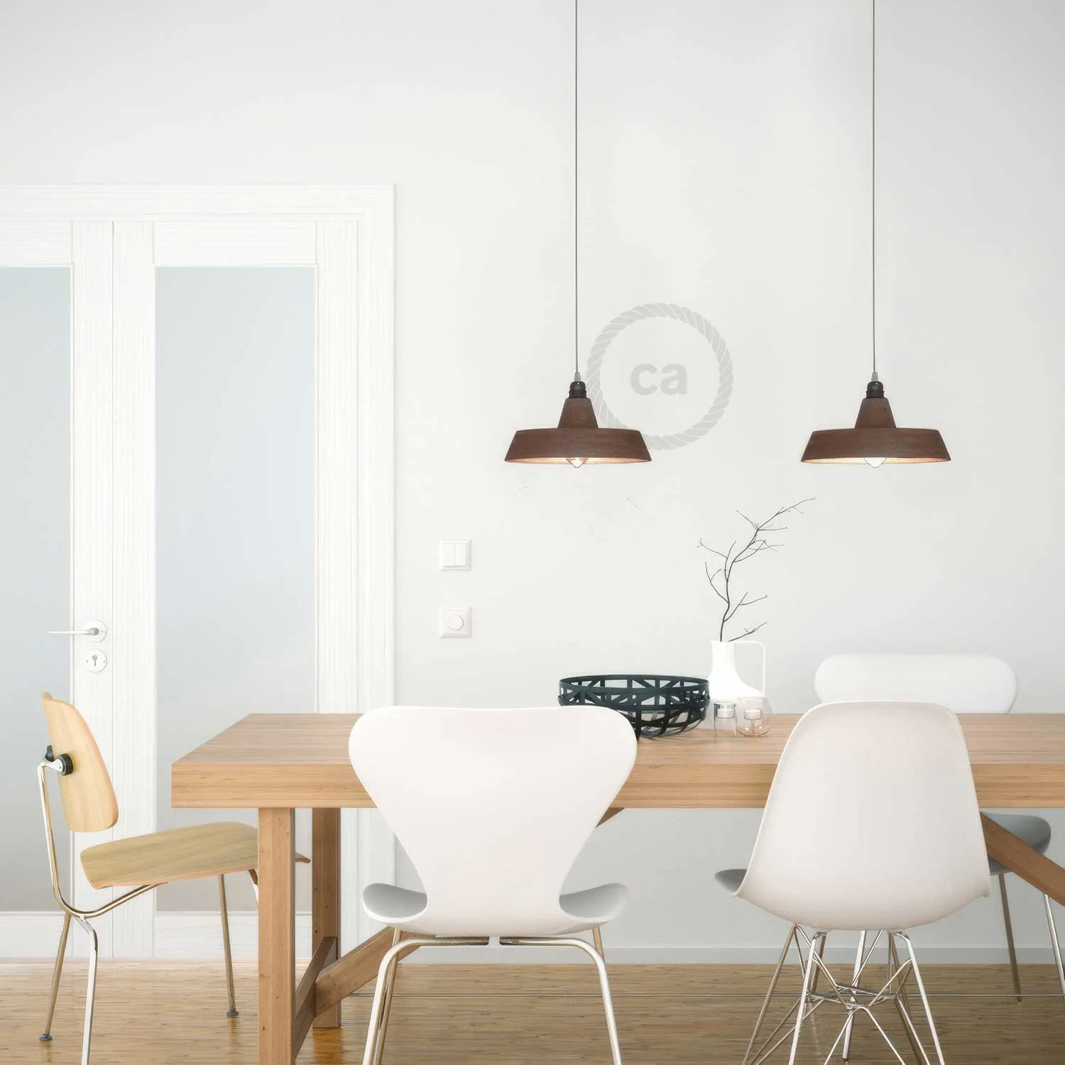 Industrial ceramic lampshade for pendant - Made in Italy - Corten effect - Image 2