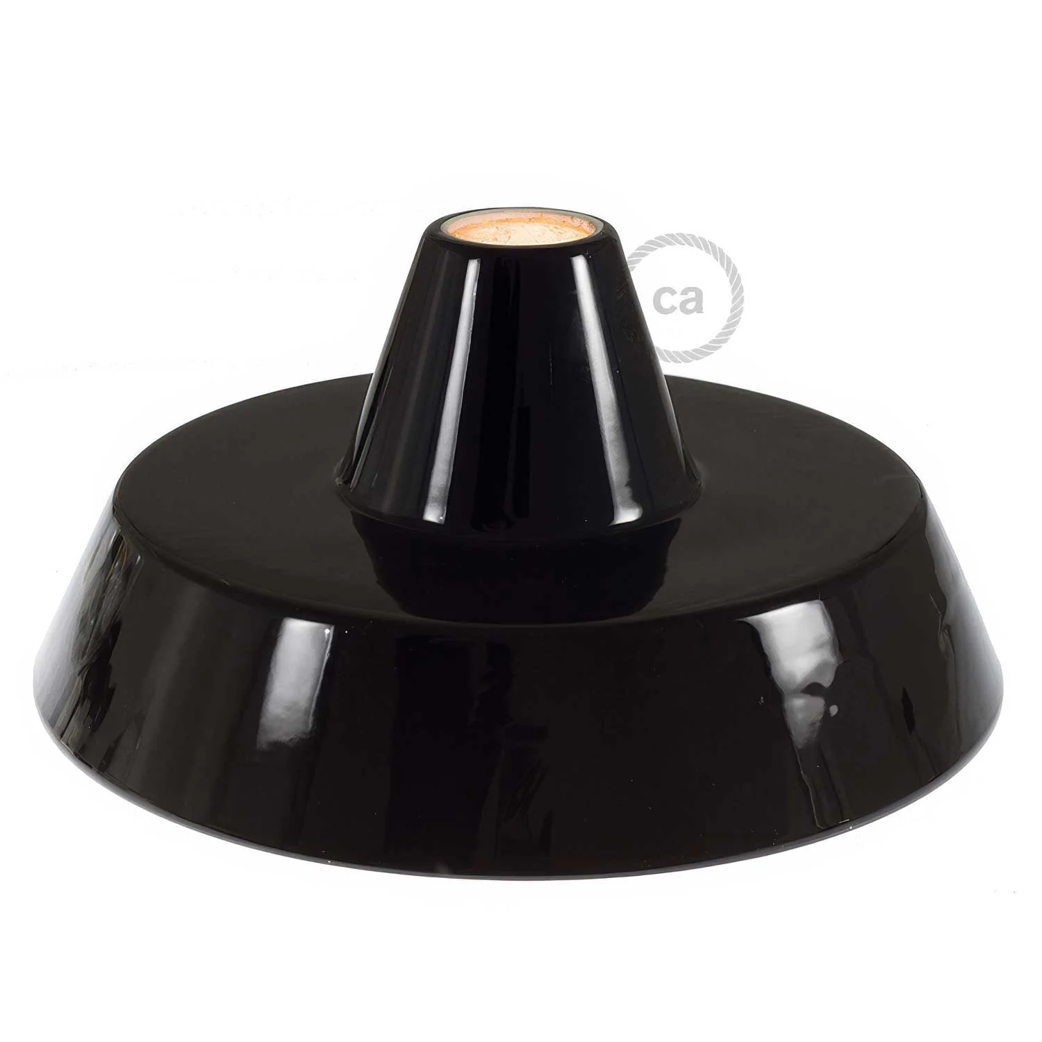 Industrial ceramic lampshade for pendant light - Made in Italy - Black - Copper - Image 3