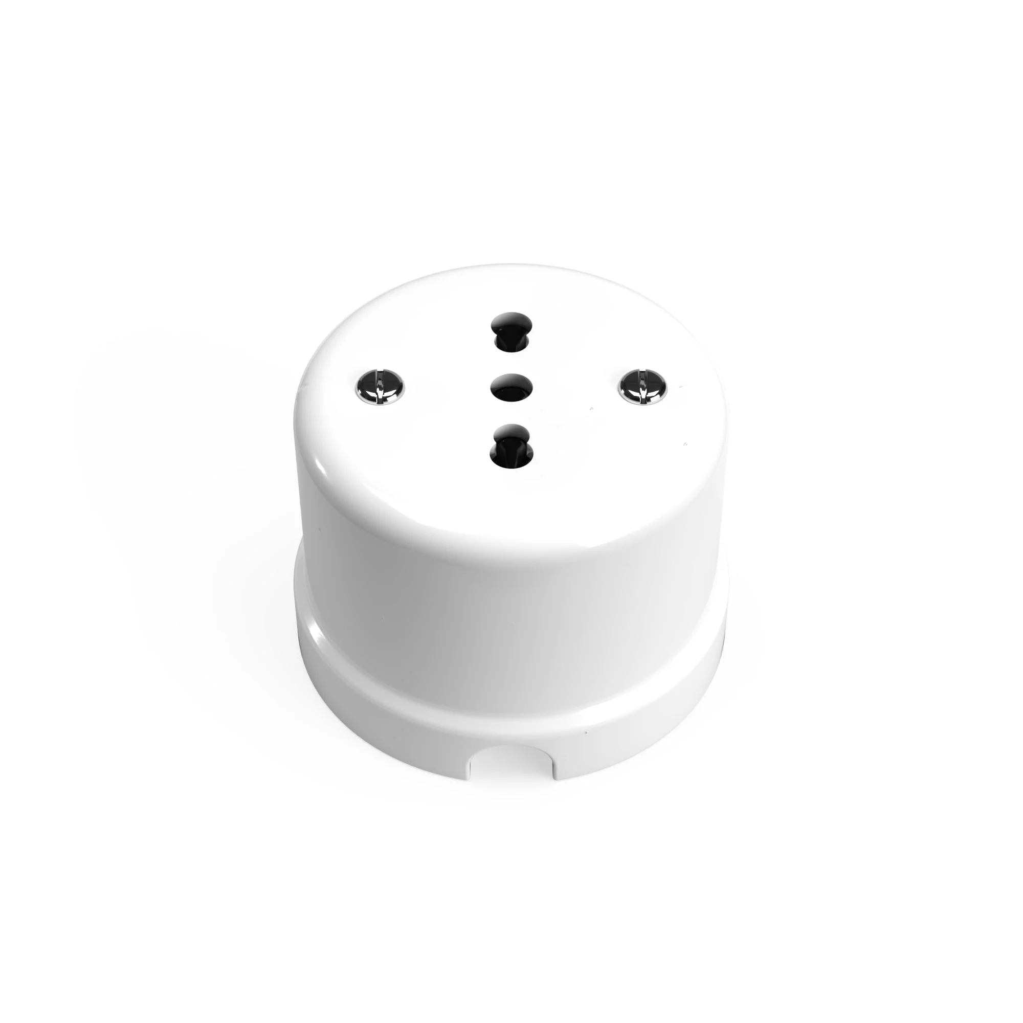 Italian bipasso wall socket 10/16A in porcelain - White