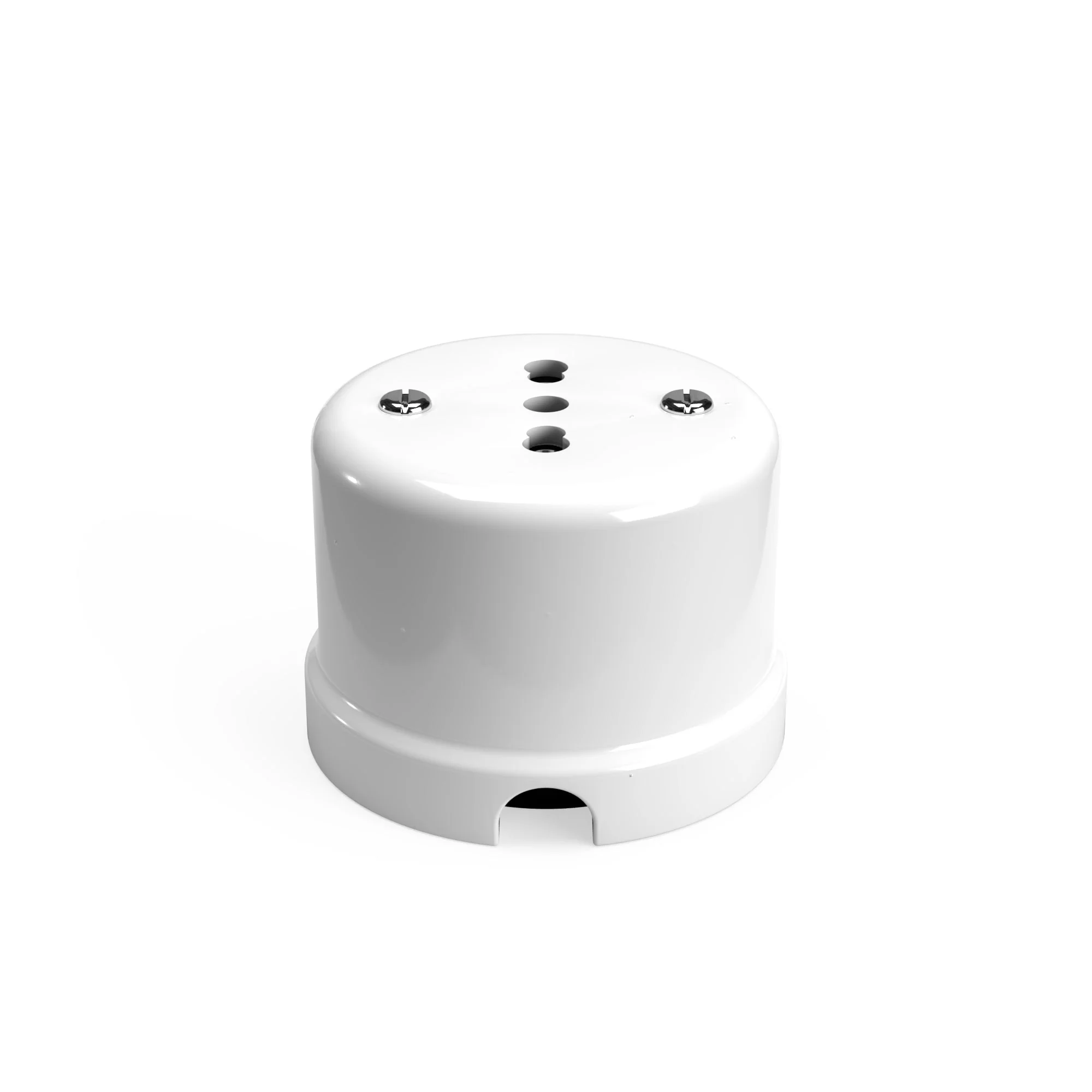 Italian bipasso wall socket 10/16A in porcelain - White - Image 2