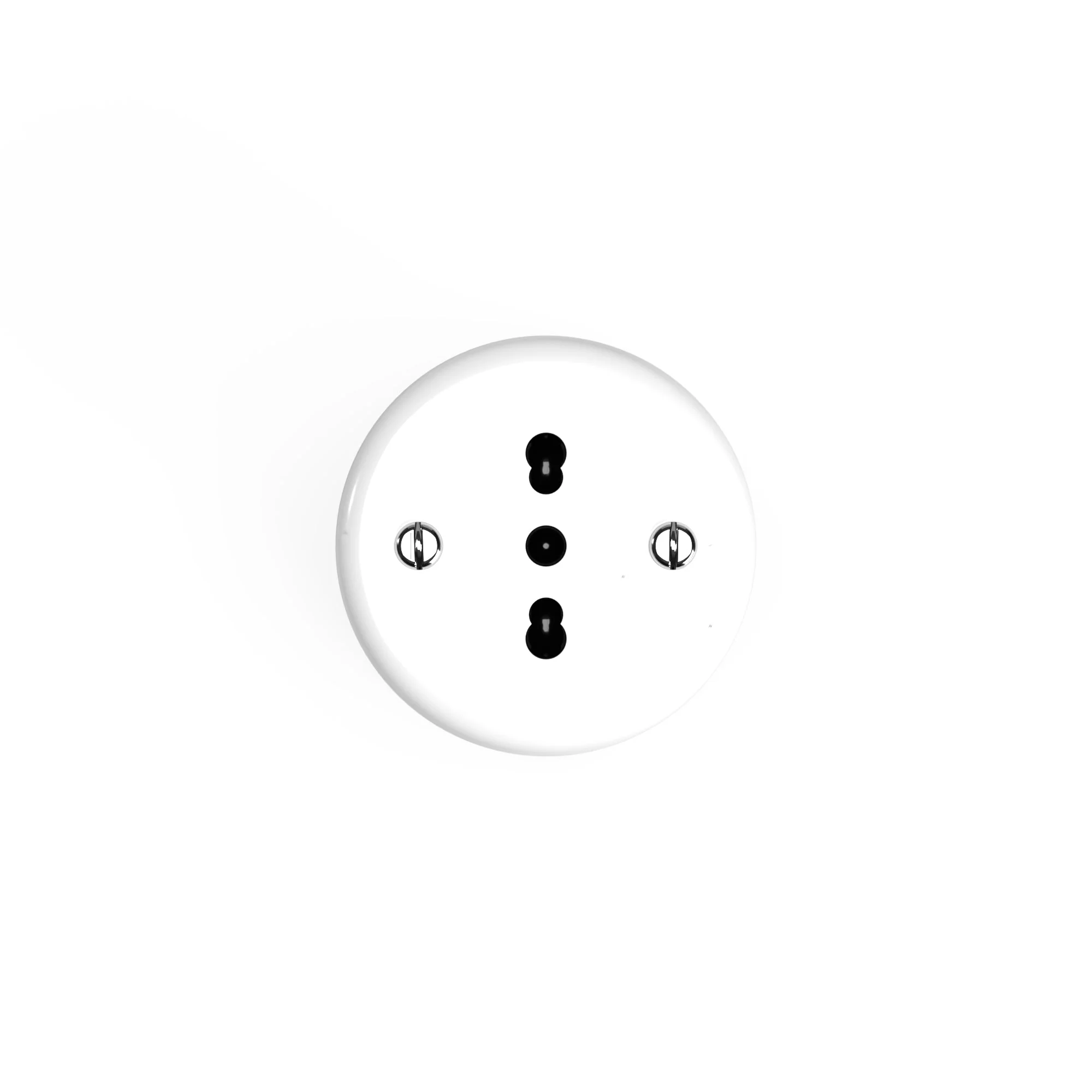 Italian bipasso wall socket 10/16A in porcelain - White - Image 3
